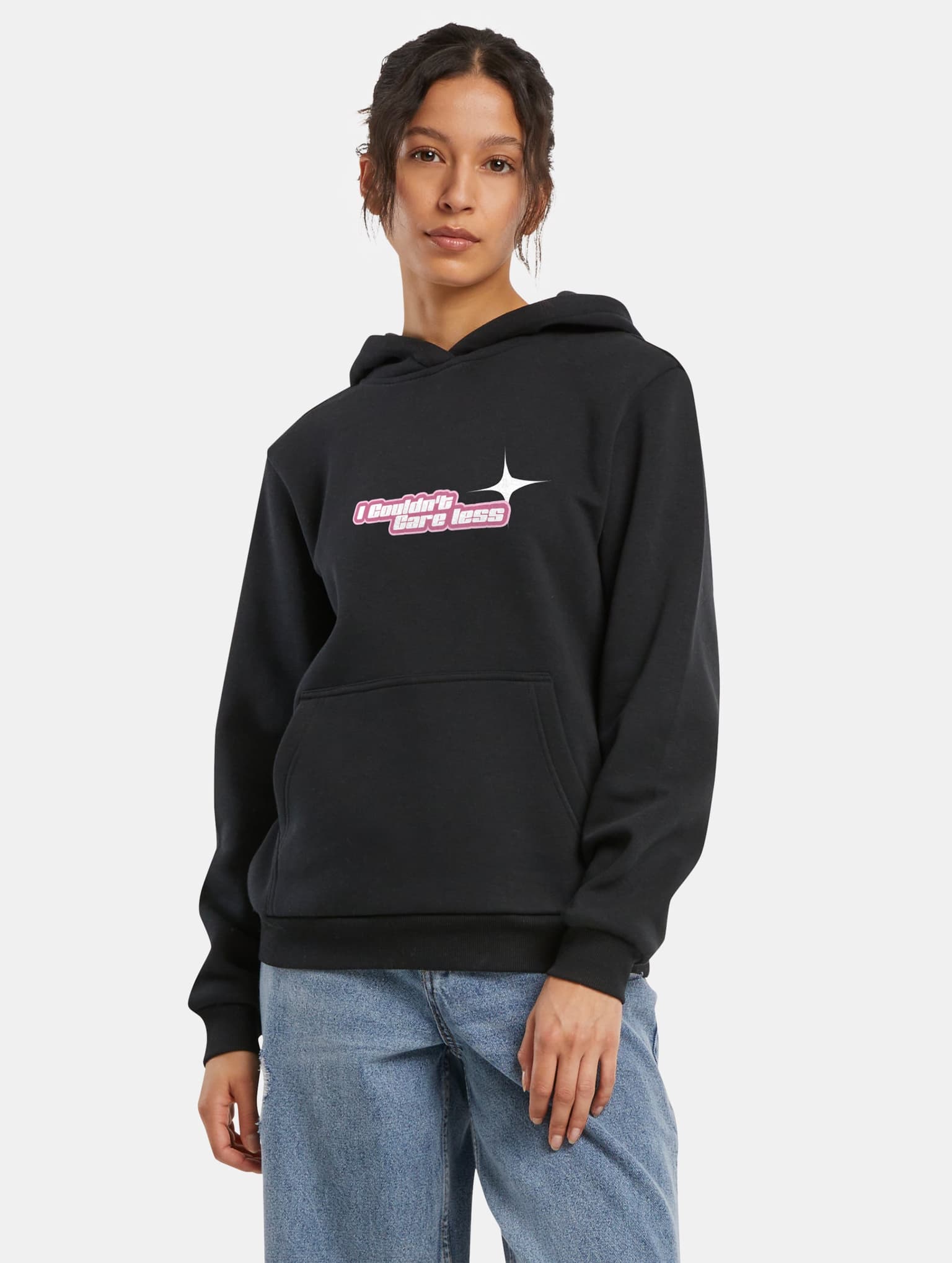 Miss Tee Couldn't Care Less Ladies Fluffy Hoody