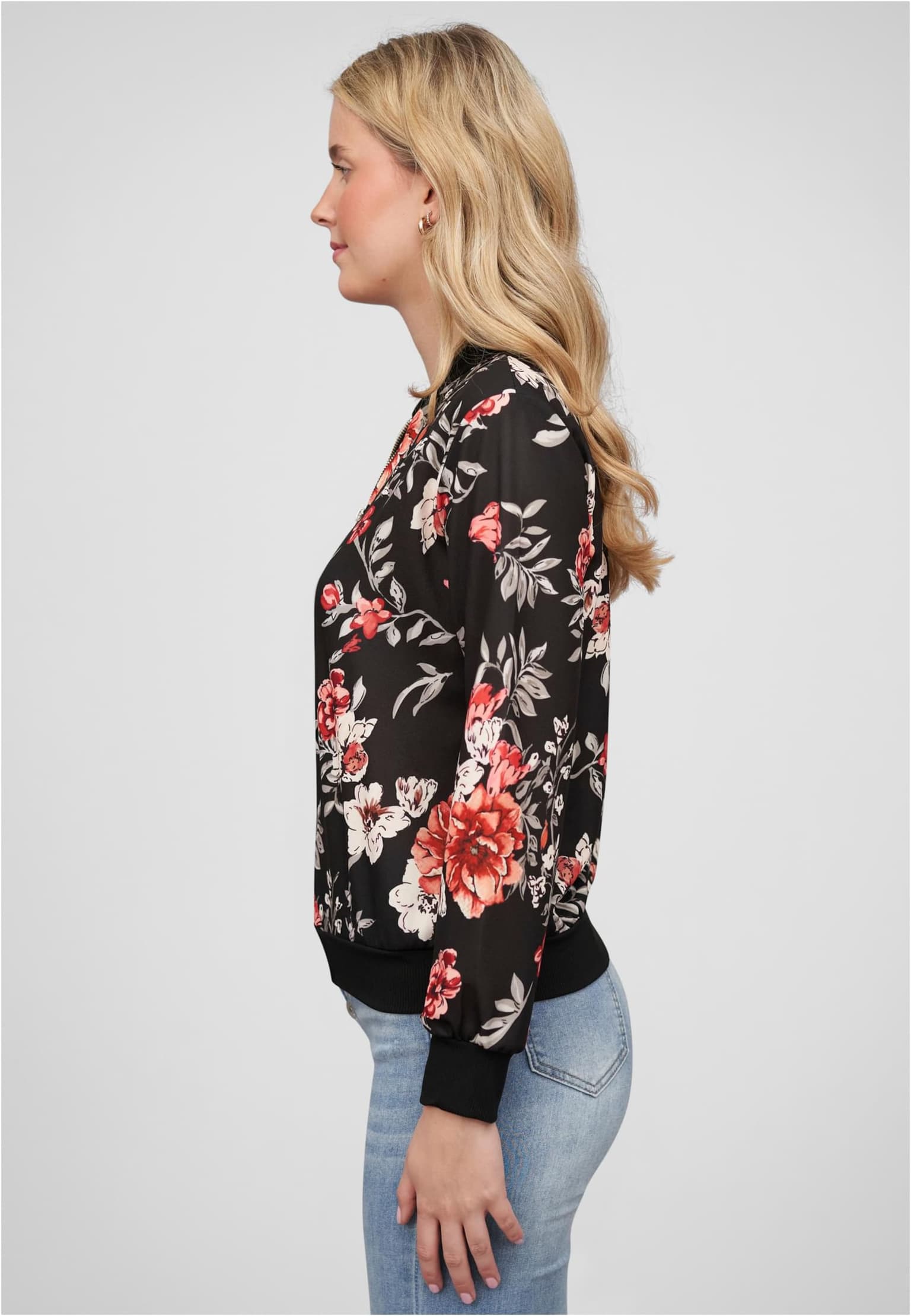Cloud5ive Damen Blouson Bomberjacke mit Blumen Print – Bild 4
