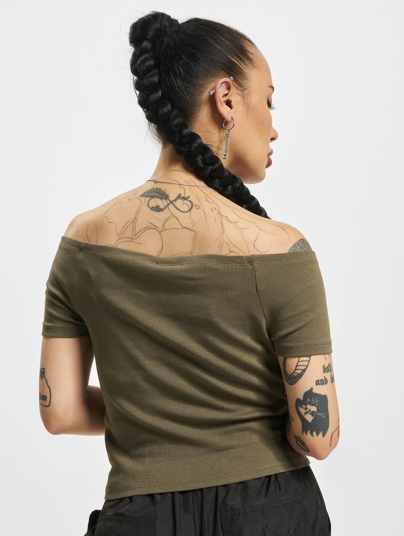Urban Classics Ladies Off Shoulder Rib Tee – Bild 2