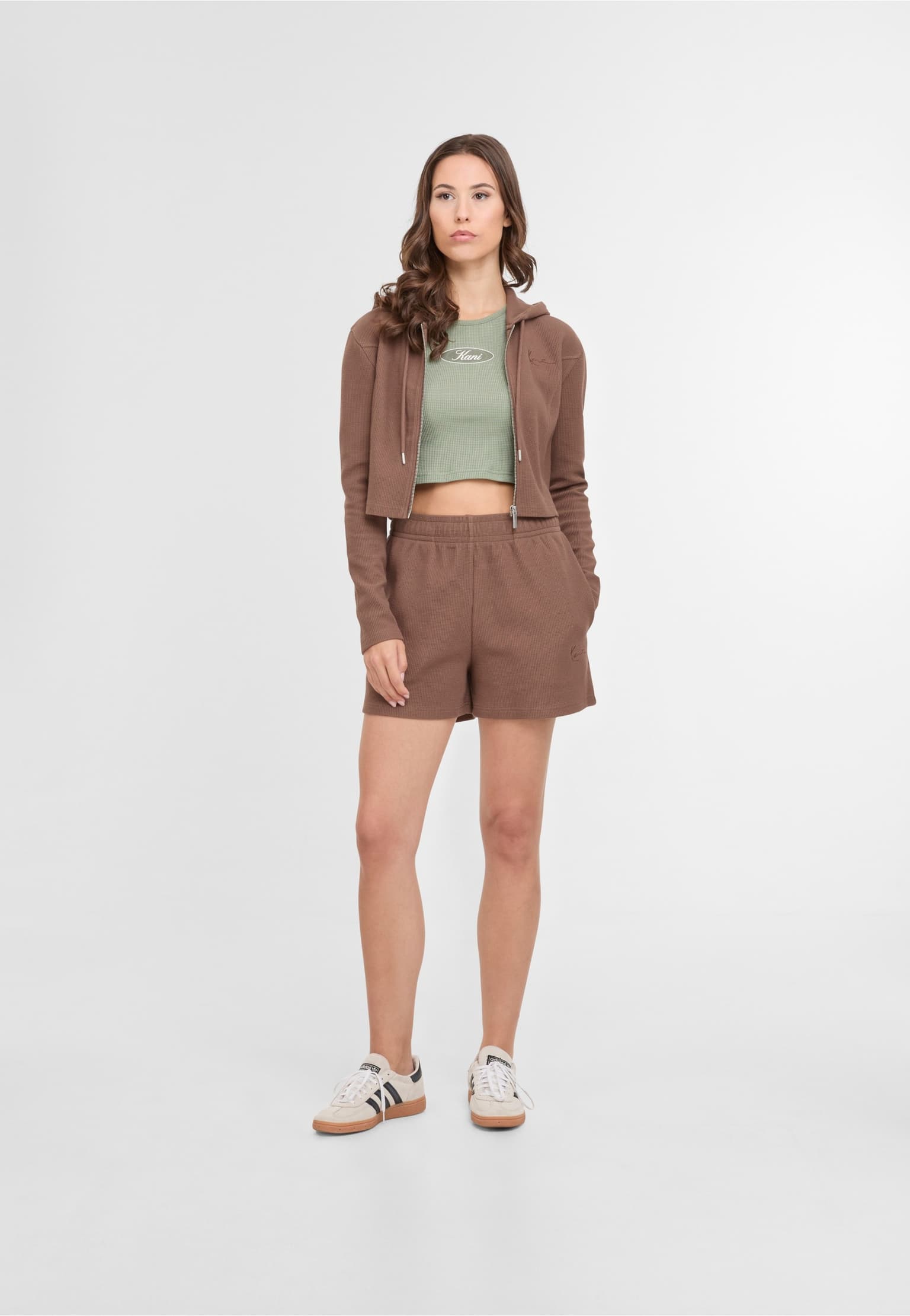 Karl Kani Signature Waffle Cropped Zip Hoodie – Bild 3