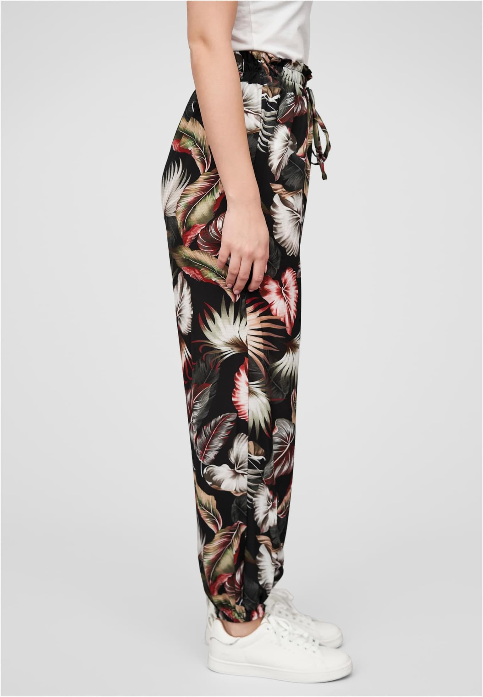 Cloud5ive Damen Crepe Hose mit Gummibund und All Over Palmen Print – Bild 4
