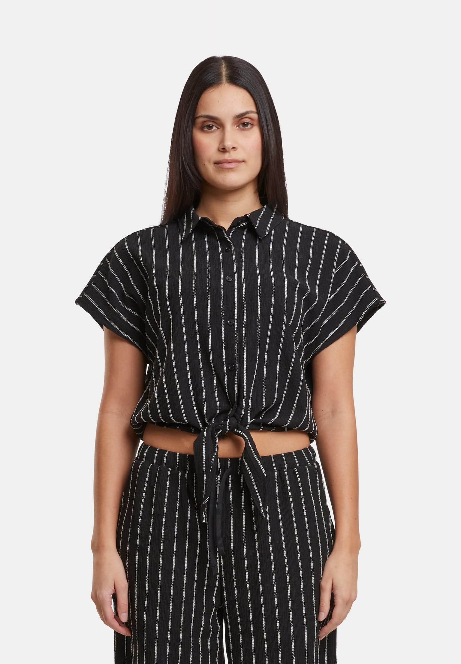 Urban Classics Ladies Structured Striped Tied Blouse – Bild 3