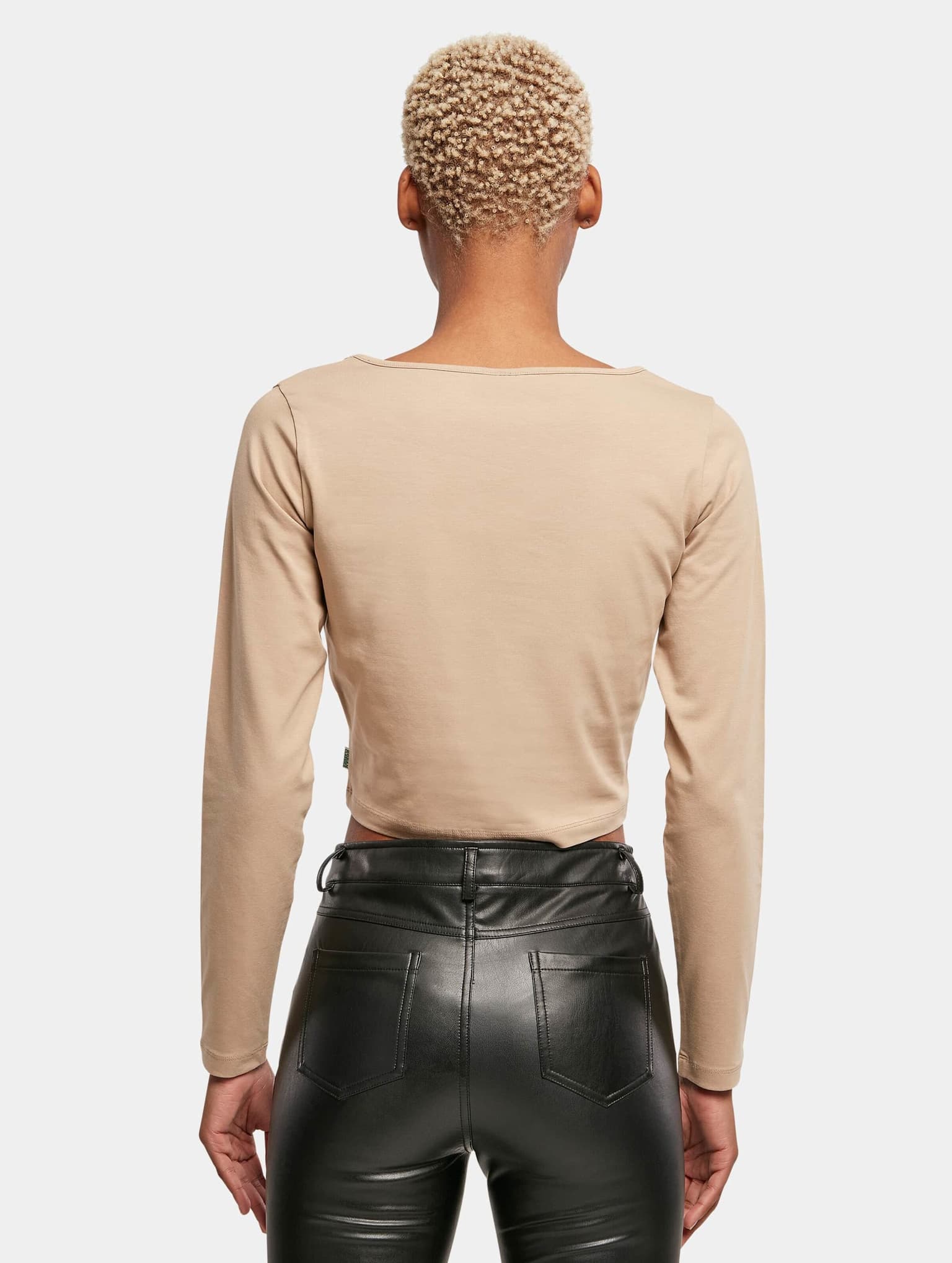 Urban Classics Ladies Essentials Wide Neck Cropped Longsleeve – Bild 2