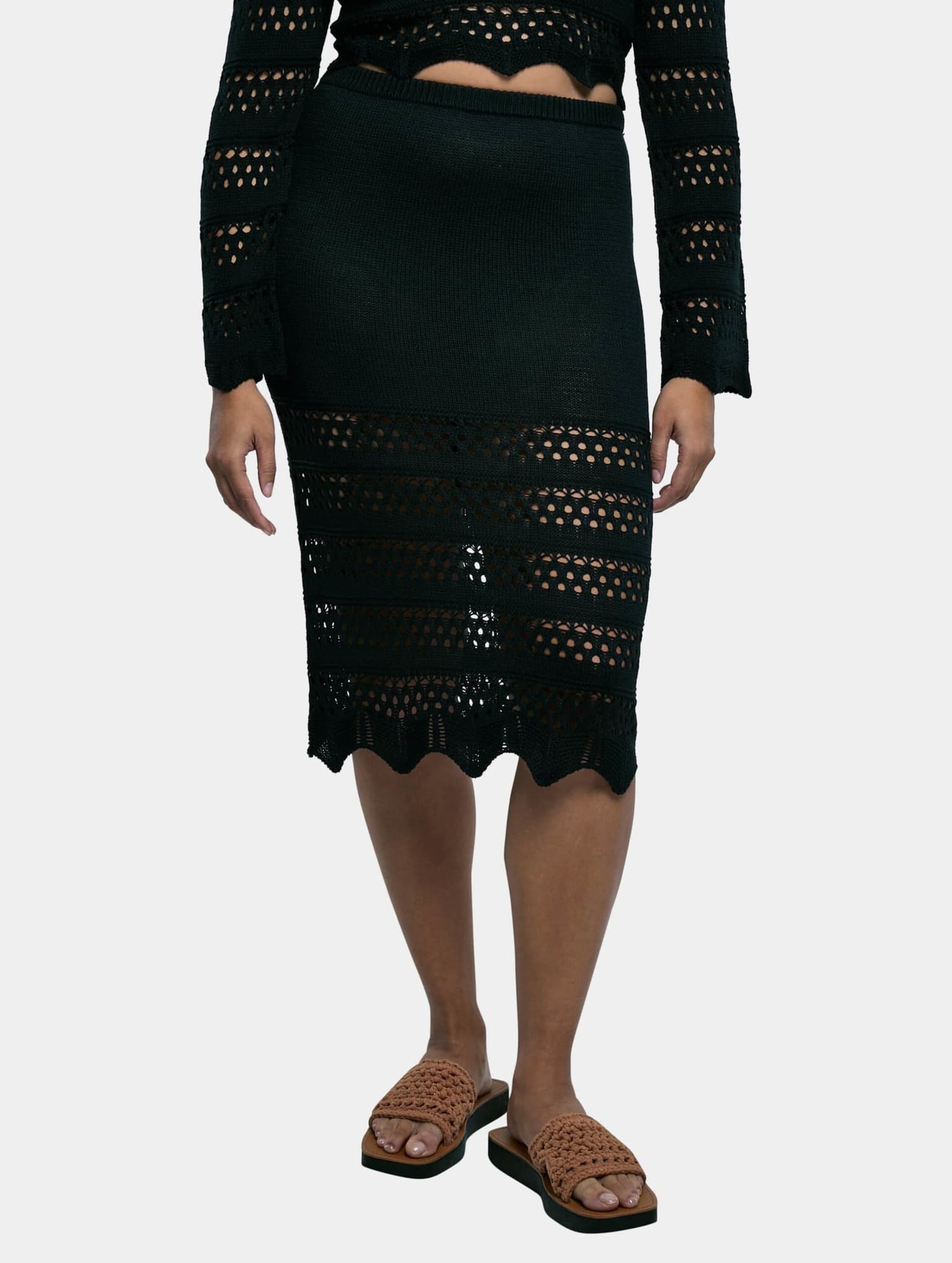 Urban Classics Ladies 3/4 Crochet Knit Skirt