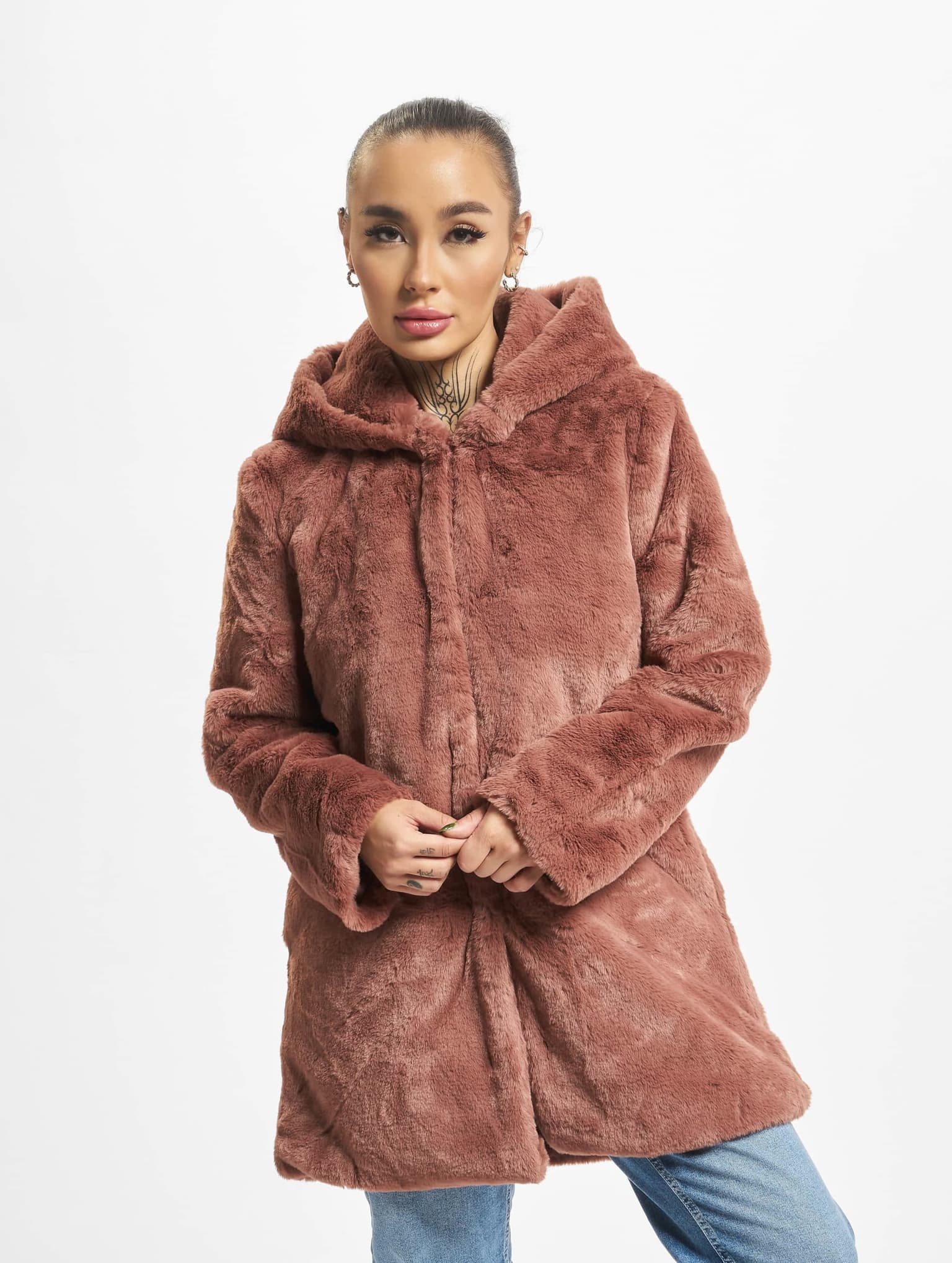 Urban Classics Ladies Hooded Teddy Coat – Bild 3