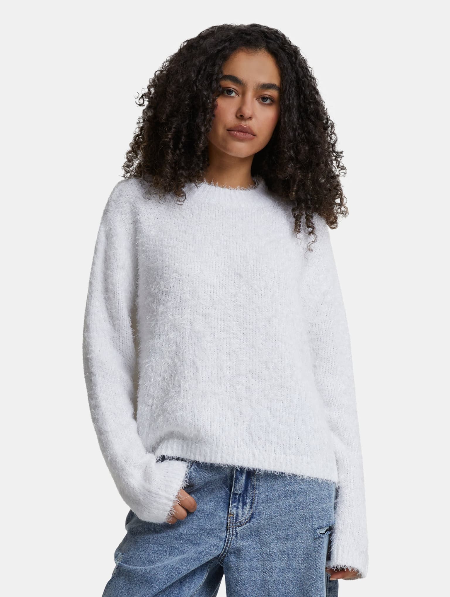 Urban Classics Ladies Feather Mock Neck Sweater
