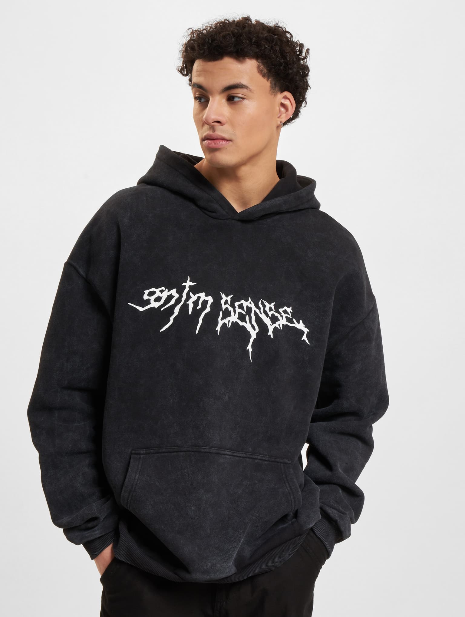 9N1M SENSE Sense Goth Print Hoodie Washed