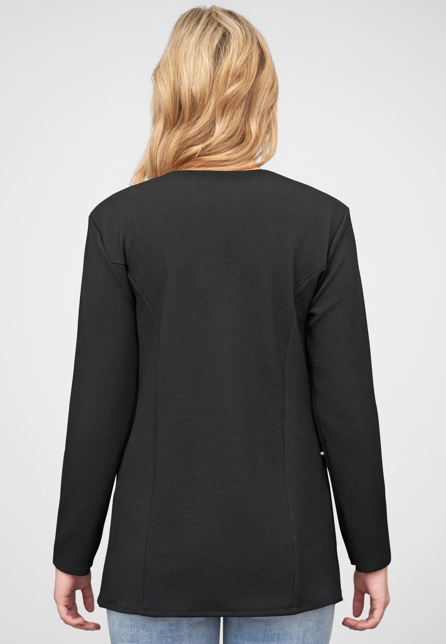 Cloud5ive Damen Blazer mit 2-Zip-Pockets u. Strukturstoff – Bild 2