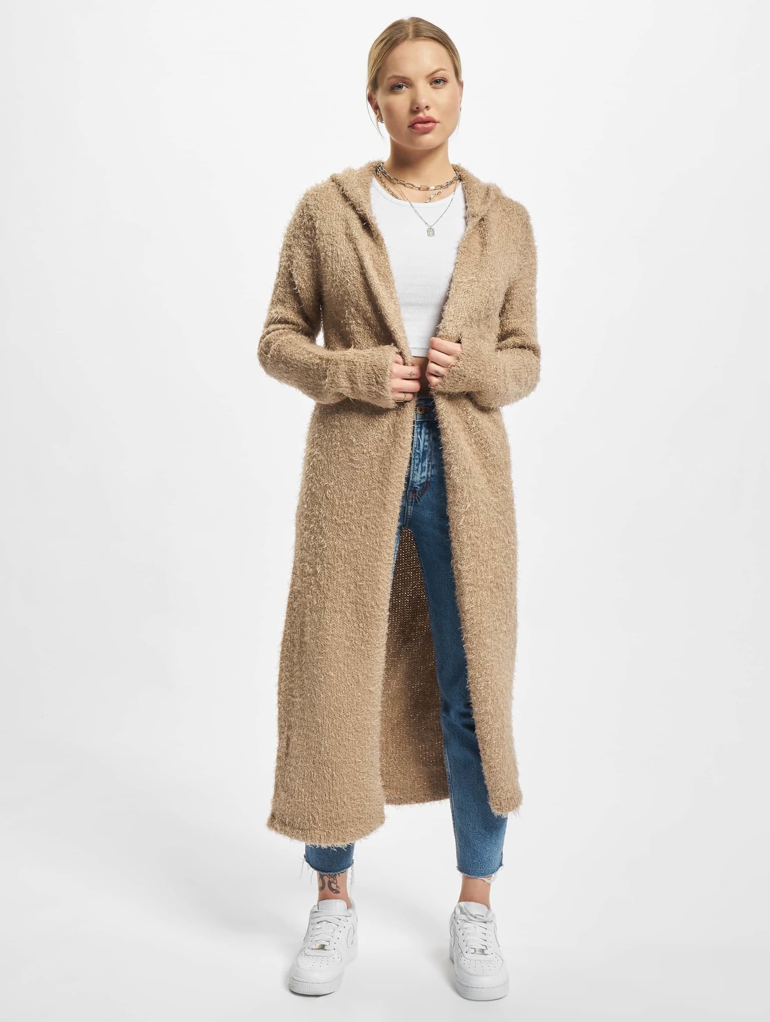 Urban Classics Ladies Hooded Feather Cardigan