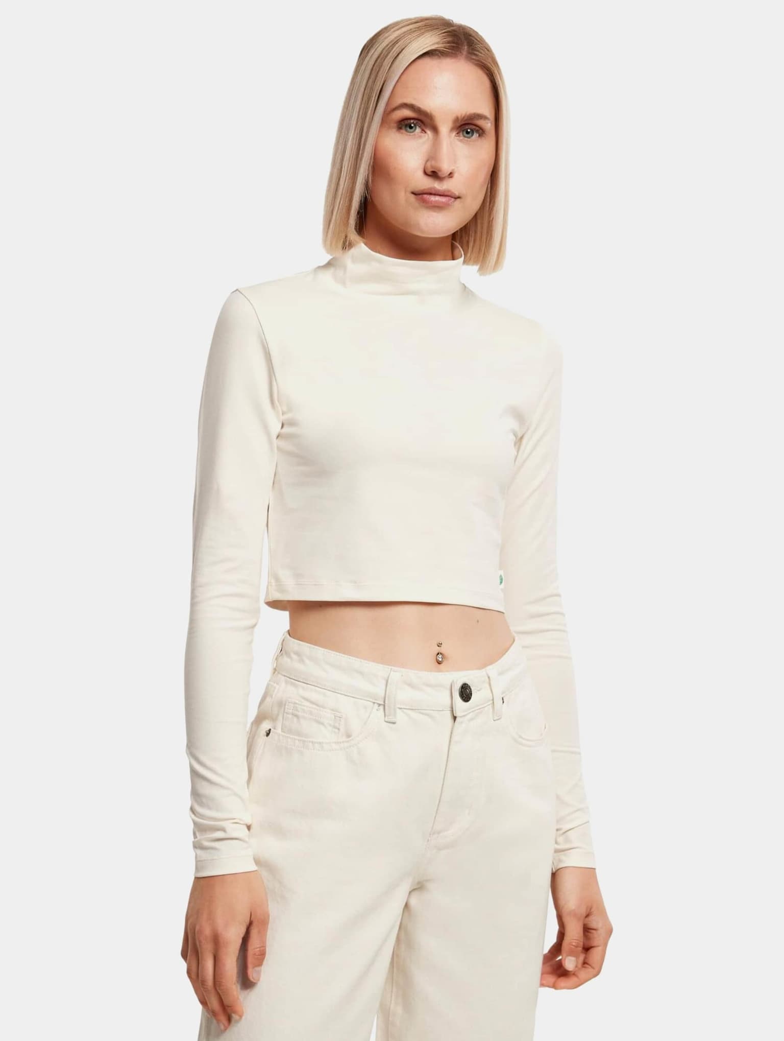 Urban Classics Ladies Essentials Cropped Turtelneck Longsleeve