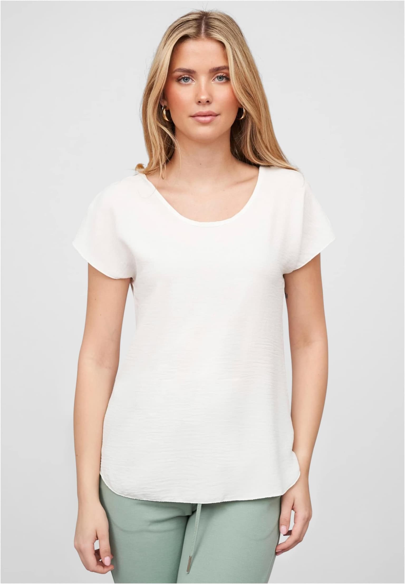 Cloud5ive Damen Musselin Top mit Spitzenbesatz hinten – Bild 2