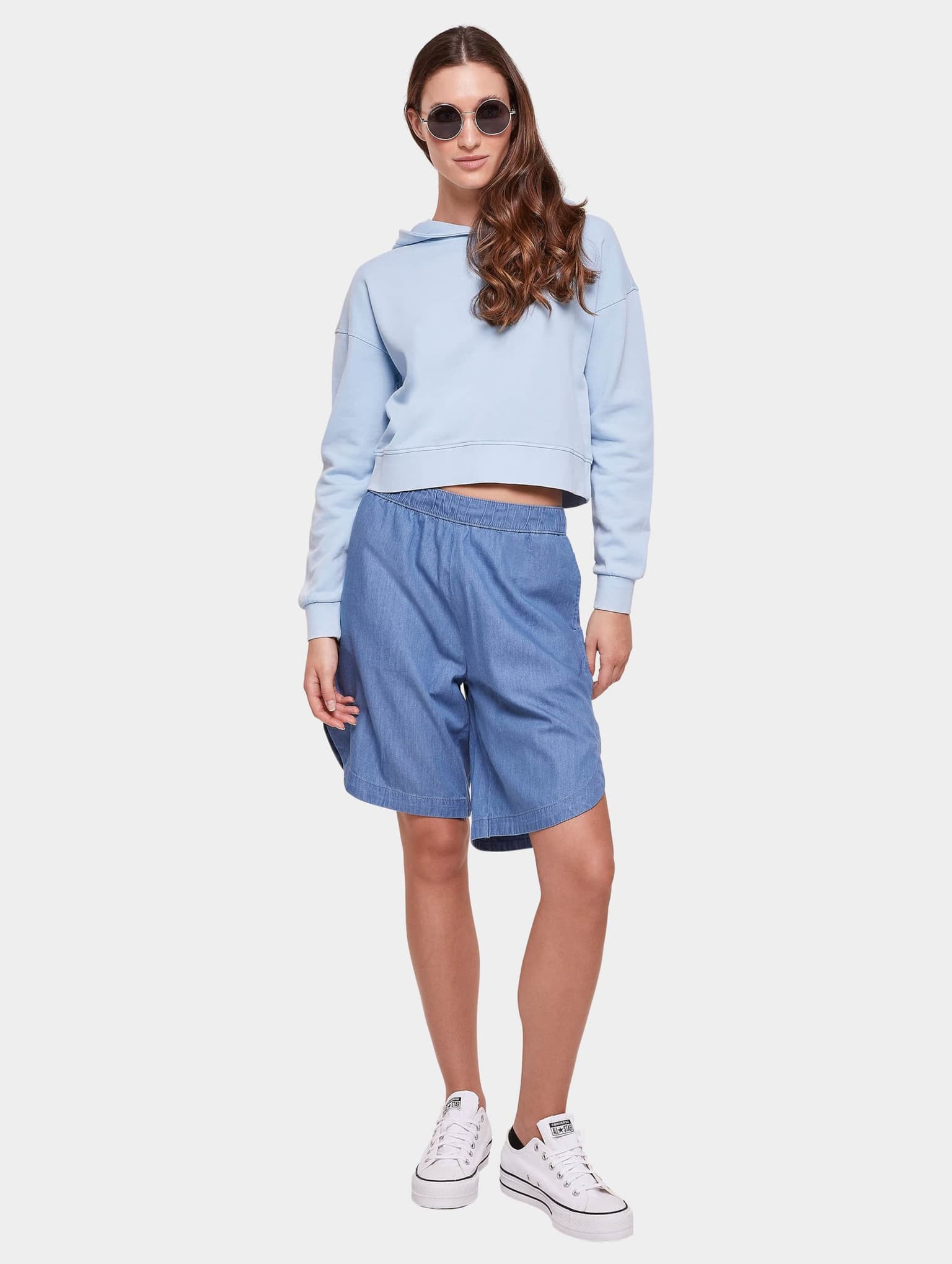 Urban Classics Ladies Short Flower Embroidery Terry Hoody – Bild 4