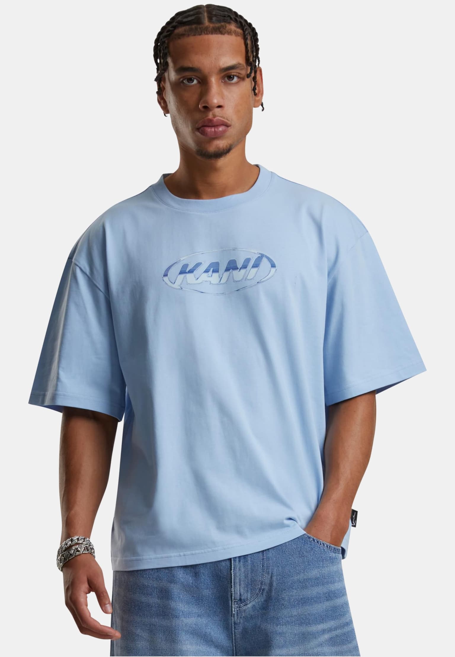 Karl Kani Woven Signature Chrome LOGo Crop Tee