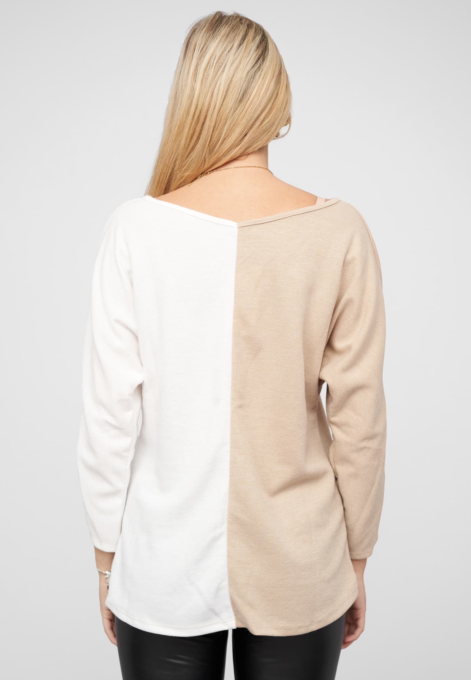 Cloud5ive 2-Tone Pullover mit Vokuhila Schnitt – Bild 2