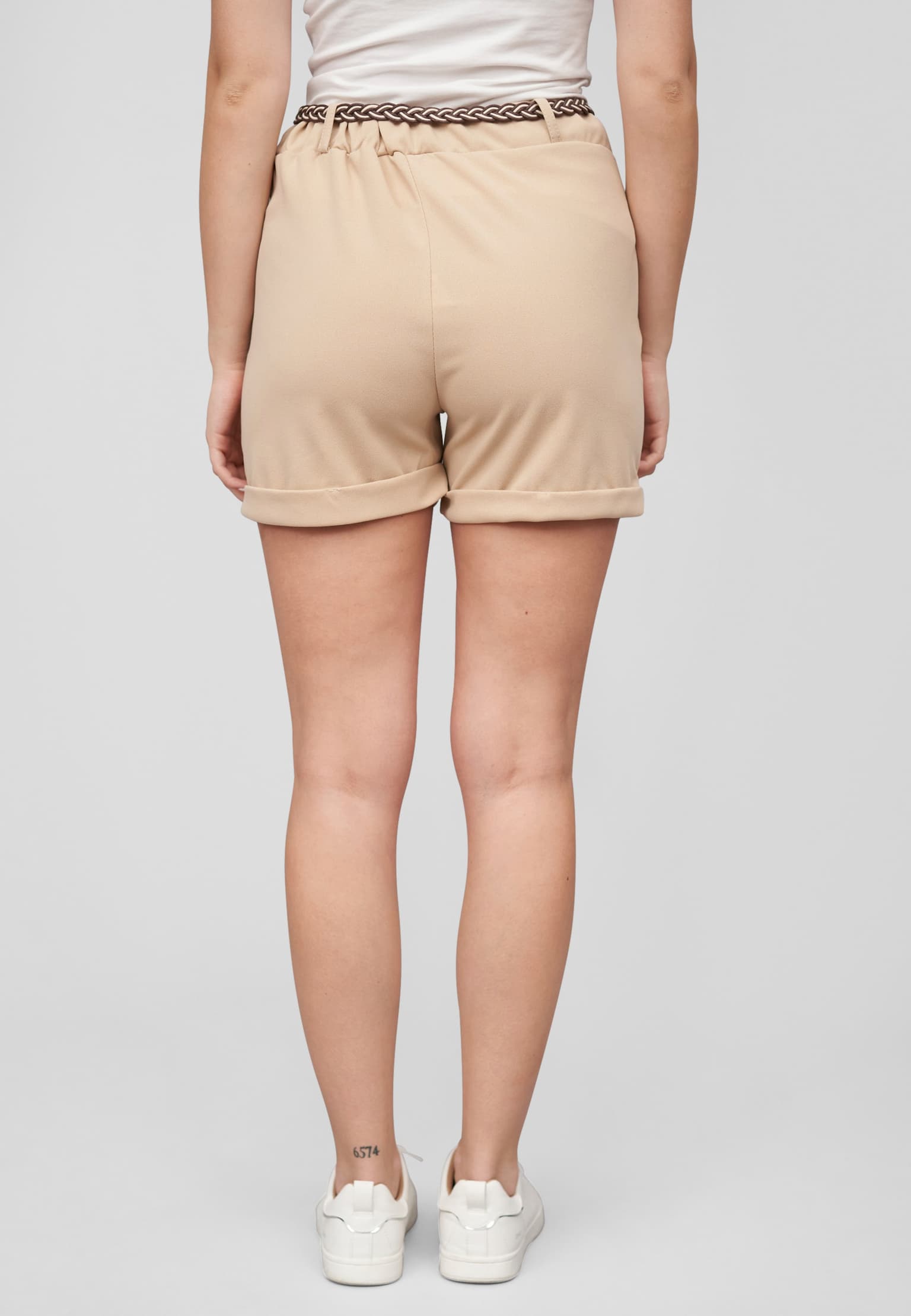 Cloud5ive Scuba Crepe Short mit Umschlag 2-Pockets inkl. Flechtgürtel – Bild 2