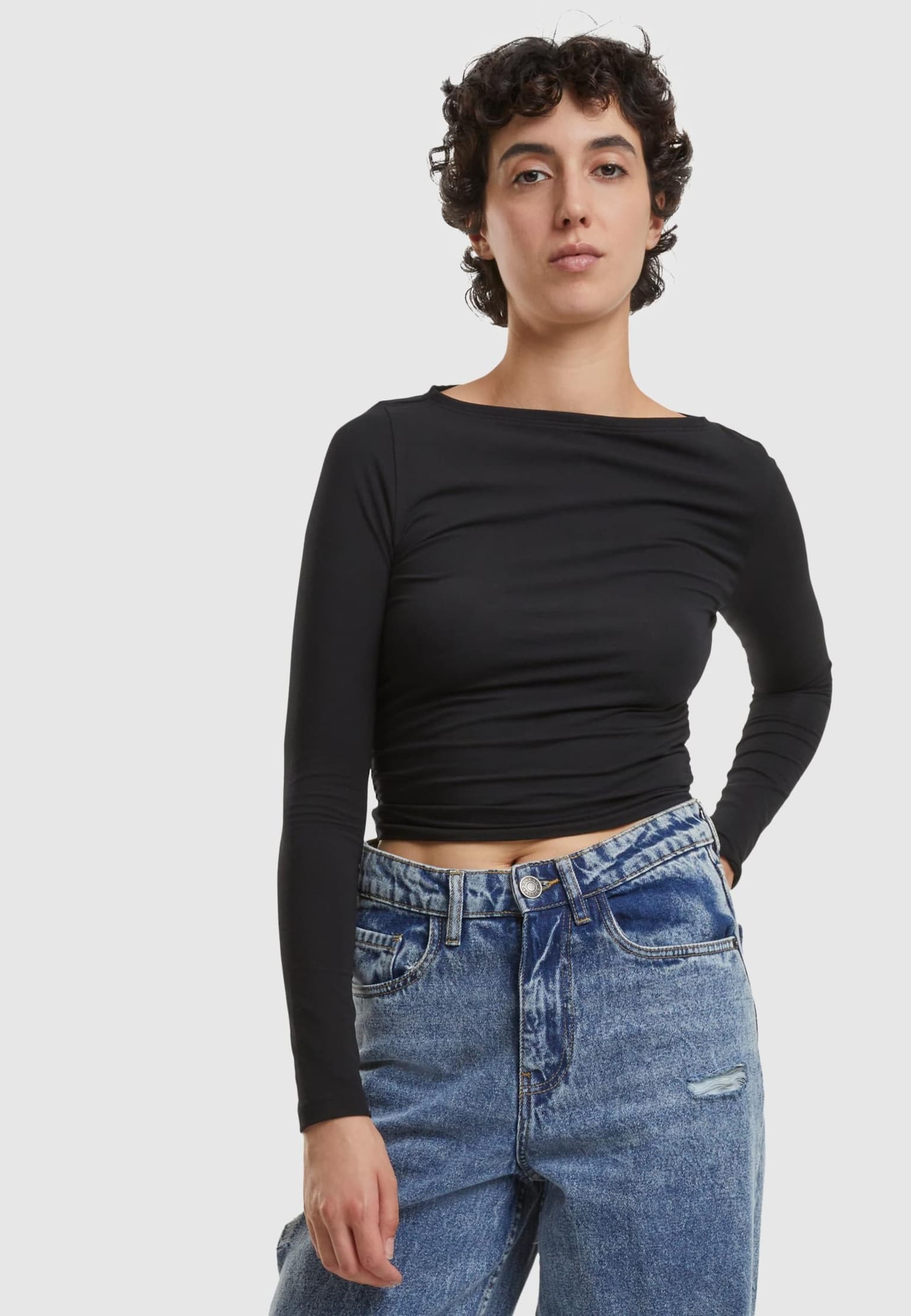 Urban Classics Ladies Ruffled Super Slim 2 Pack Longsleeve – Bild 2