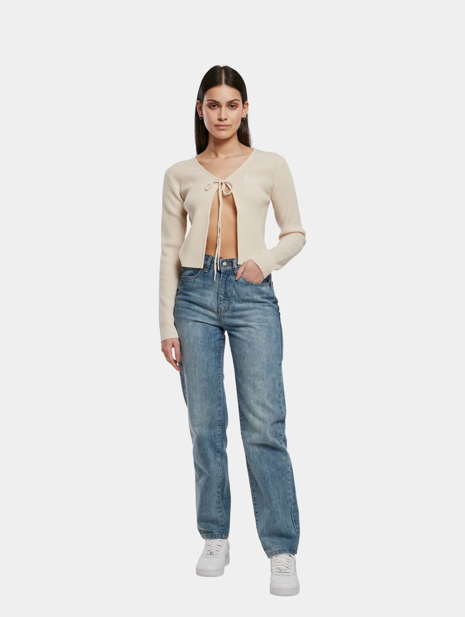 Karl Kani KW221-009-1 Small Signature Knit Bolero light sand – Bild 4