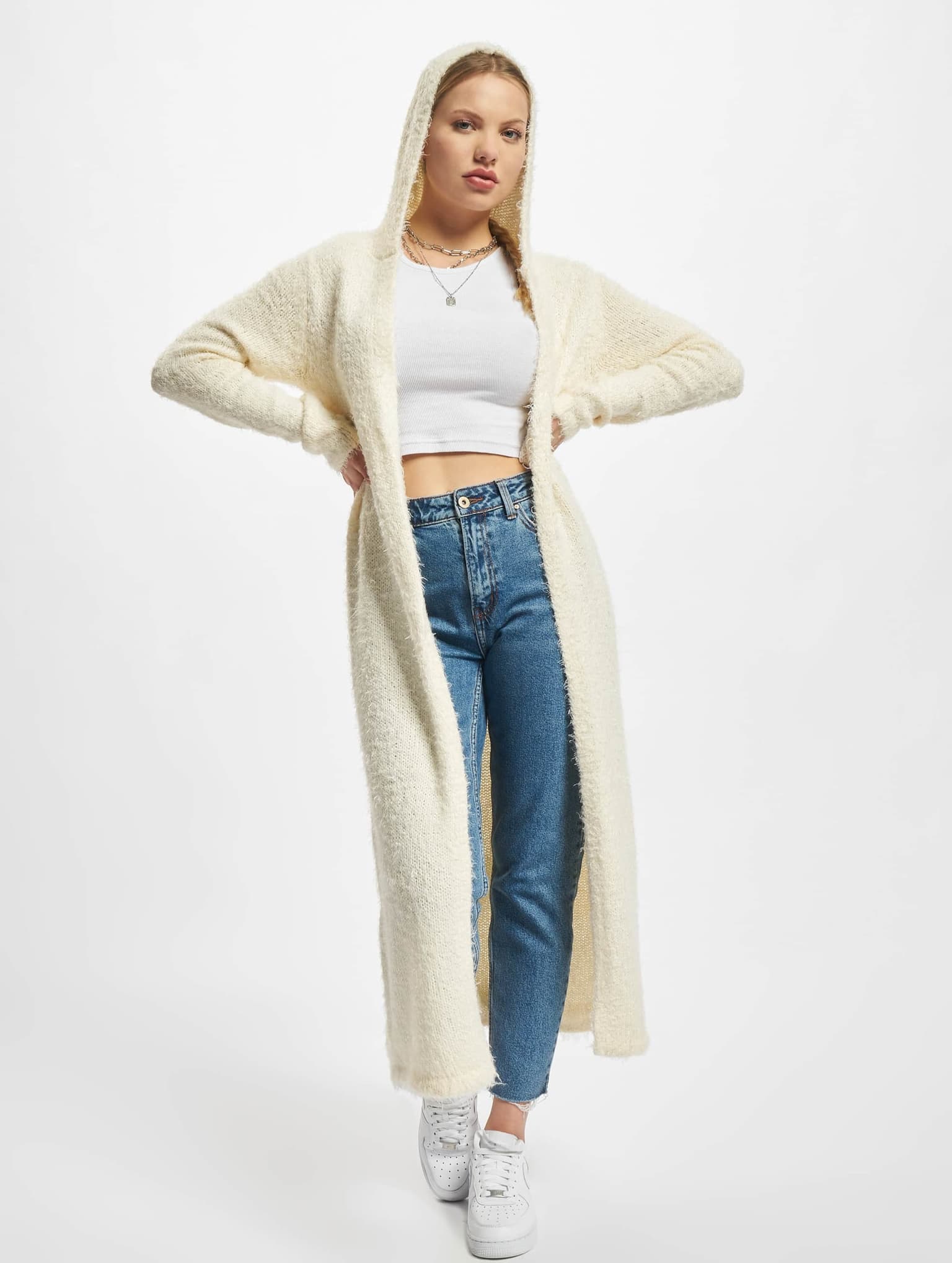 Urban Classics Ladies Hooded Feather Cardigan
