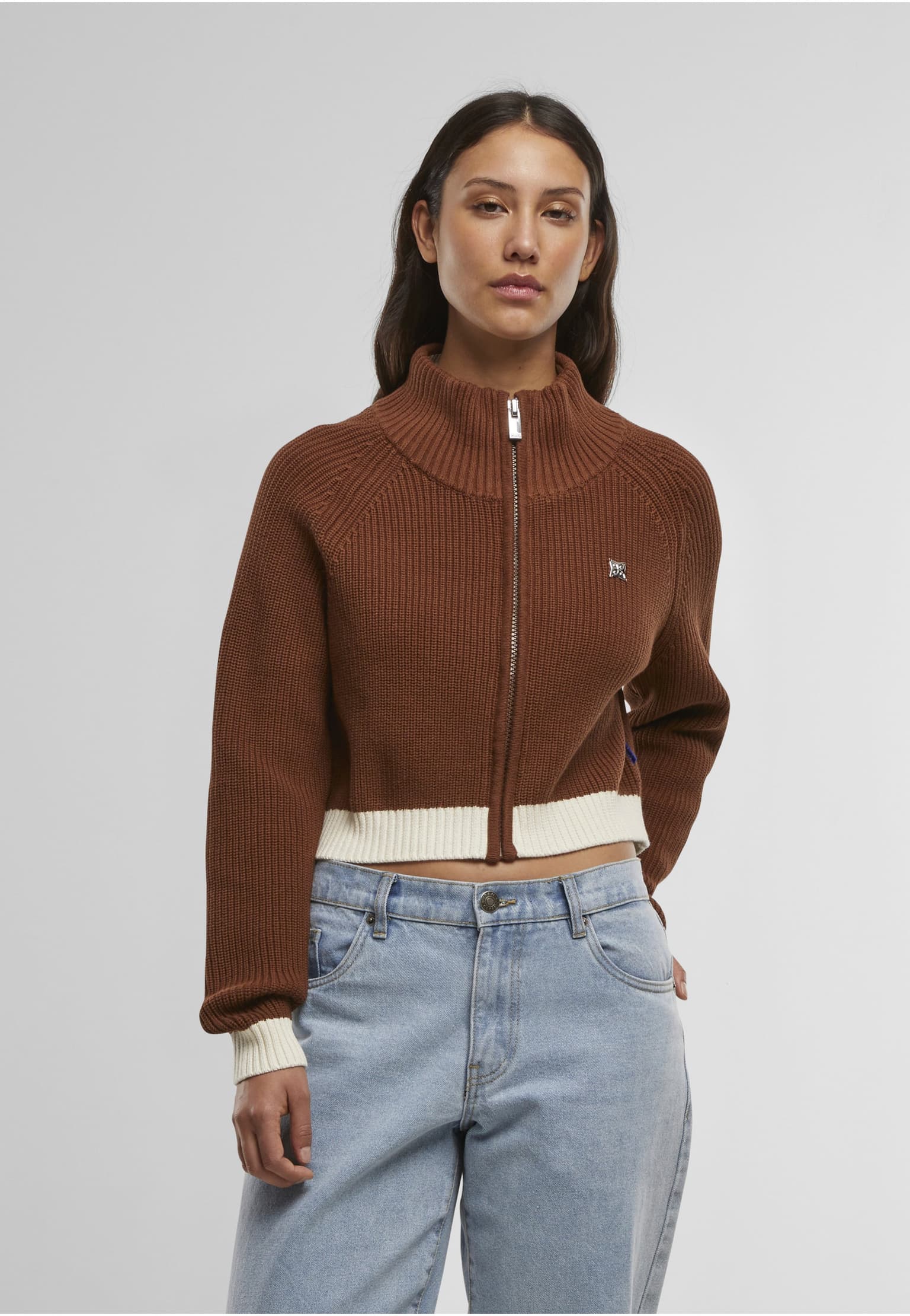 PEQUS Cropped Knit Track Jacket