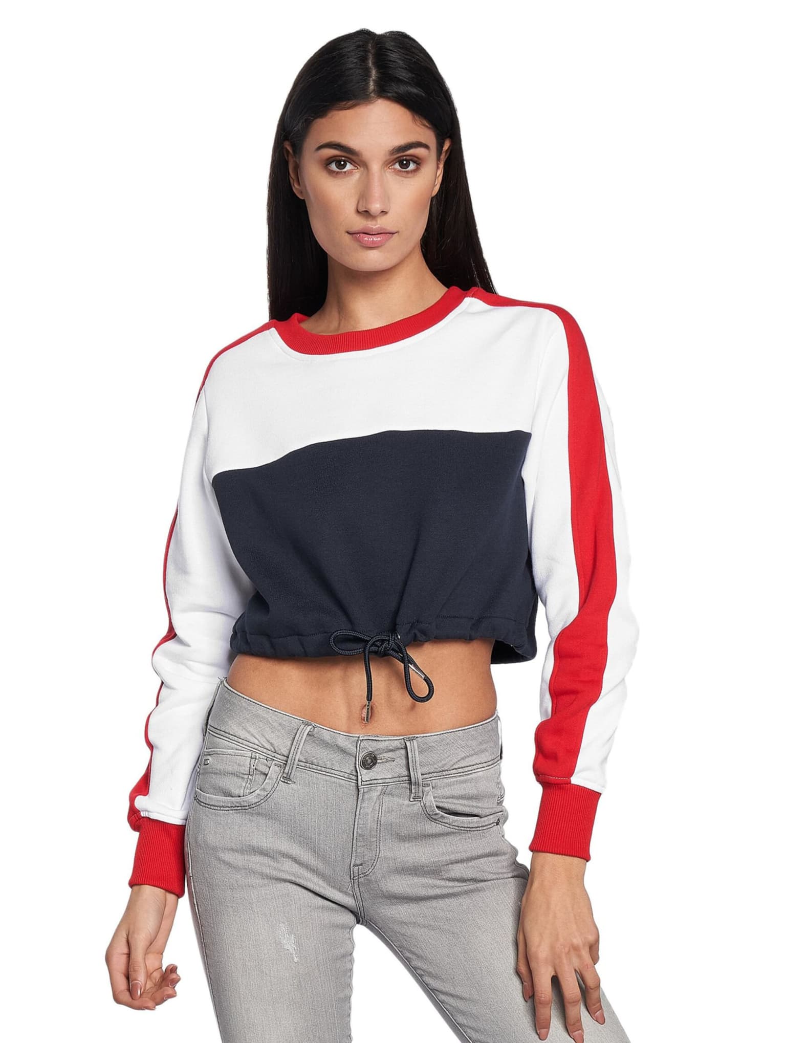 Urban Classics Ladies Cropped 3-Tone Stripe Crew – Bild 4