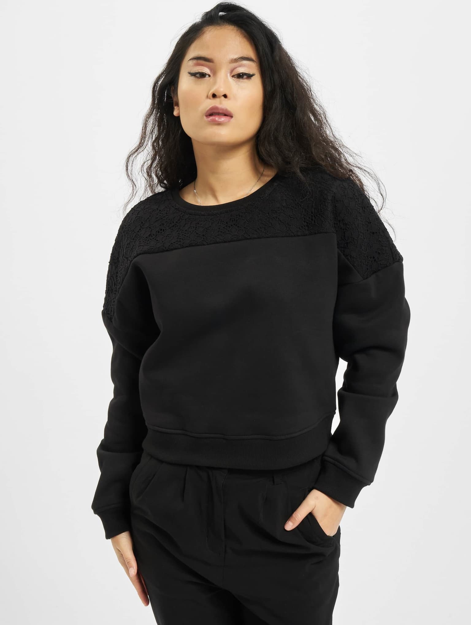 Urban Classics Ladies Short Oversized Lace Inset Crew – Bild 3