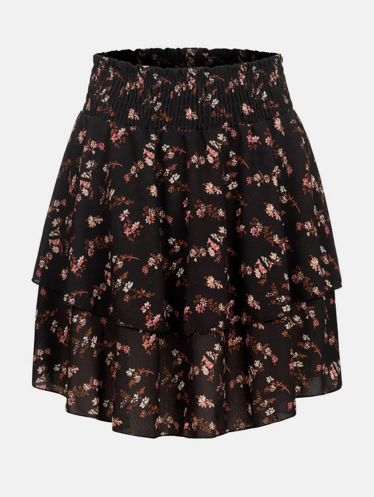 Cloud5ive Damen kurzer Volantrock mit breiten Bund Blumen Print – Bild 3