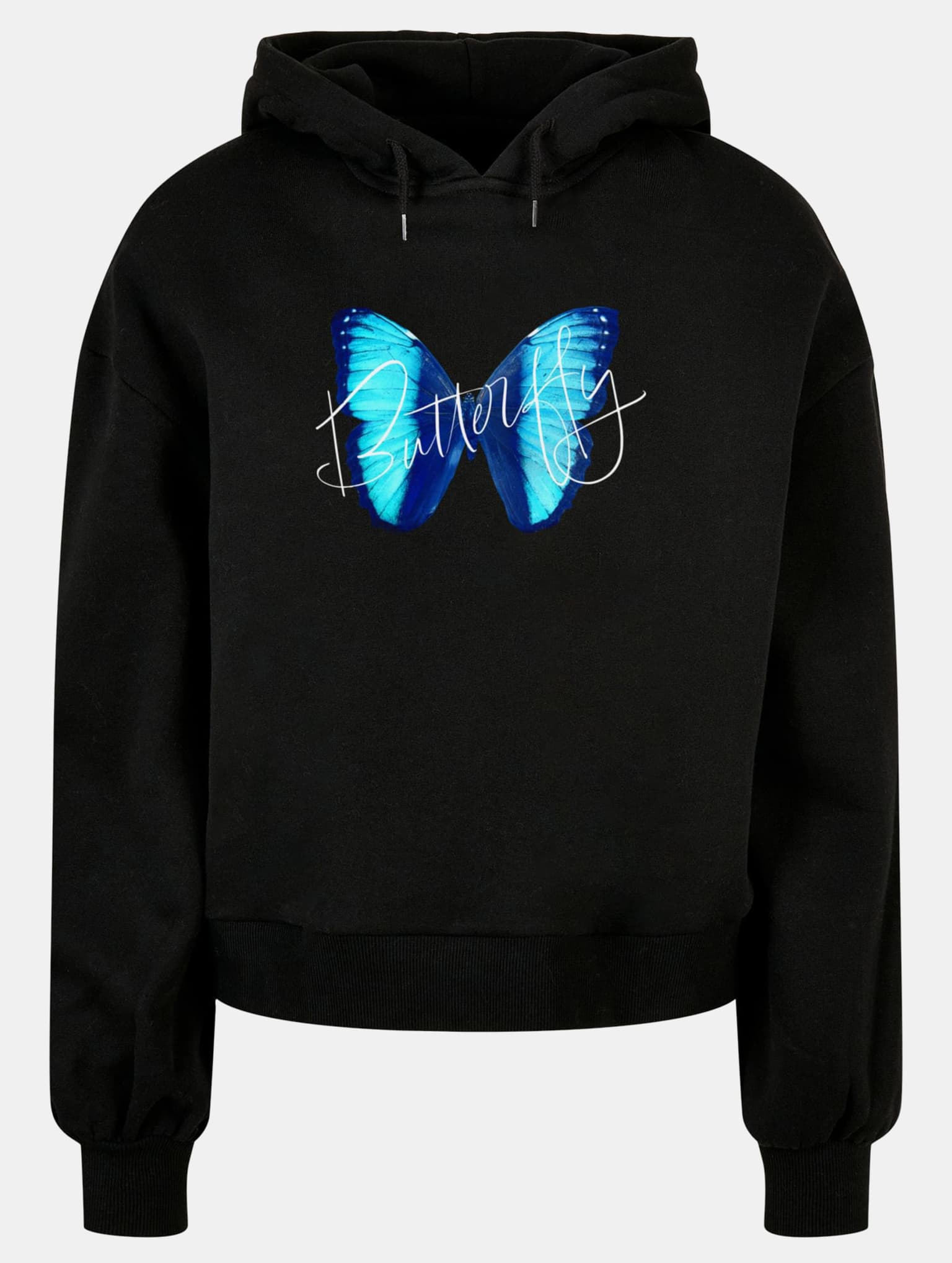 Merchcode Ladies Butterfly Blue Essentials Oversized Hoody – Bild 3