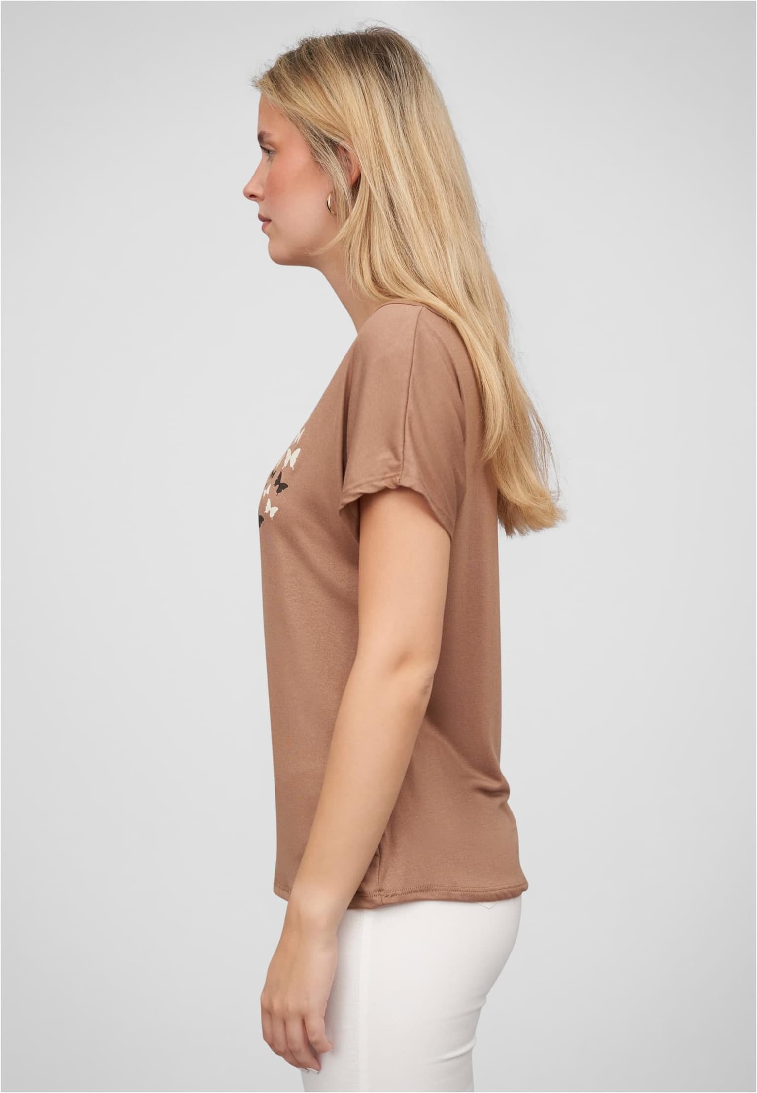 Cloud5ive Damen T-Shirt mit Herz Schmetterling Print Rundhals – Bild 3