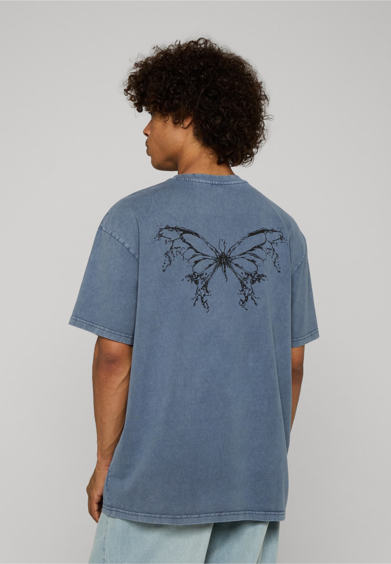 Lost Youth LY ACID WASHED TEE - BUTTERFLY V.3 – Bild 2