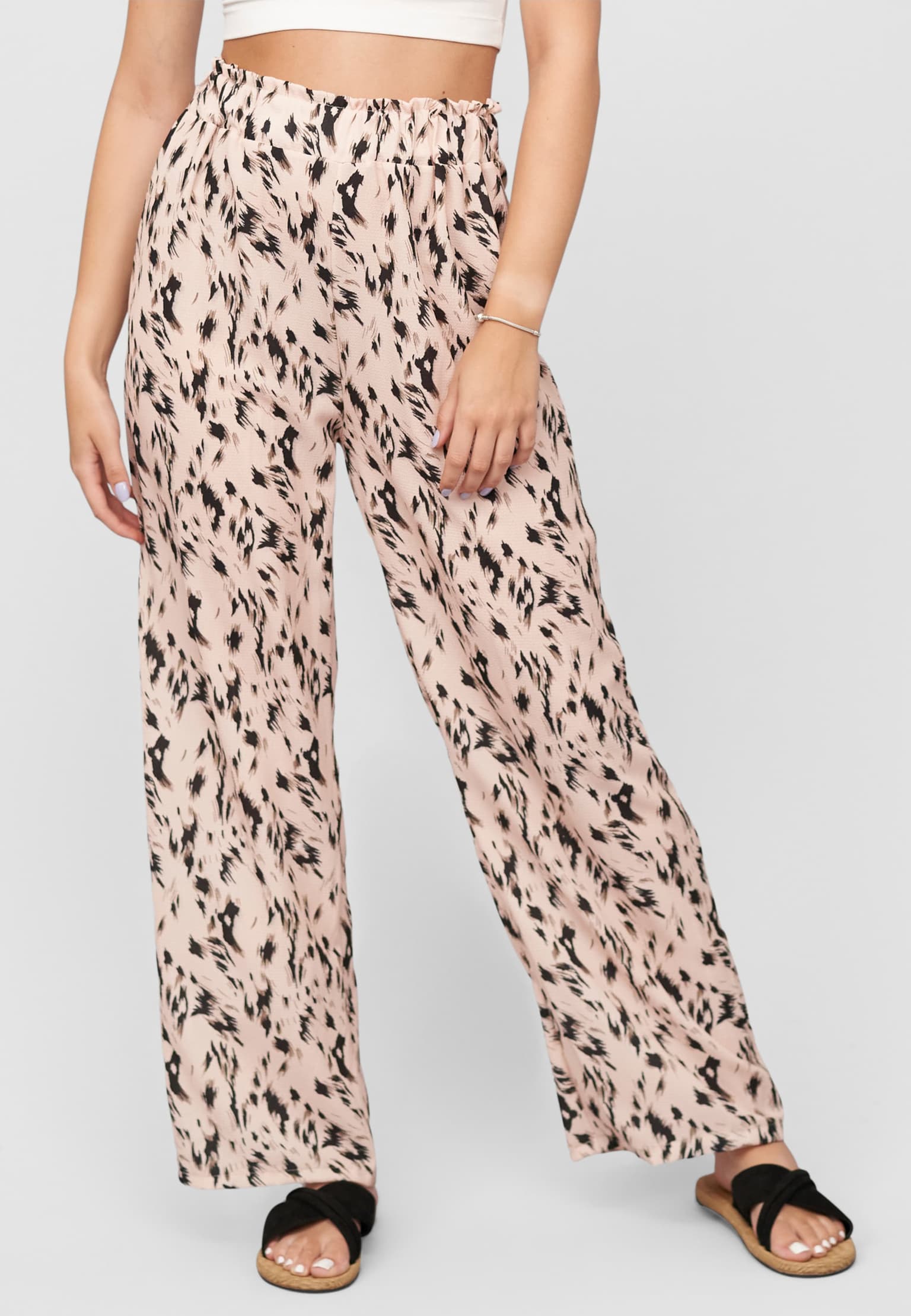 Cloud5ive Summer Crepe-Pants with animal print