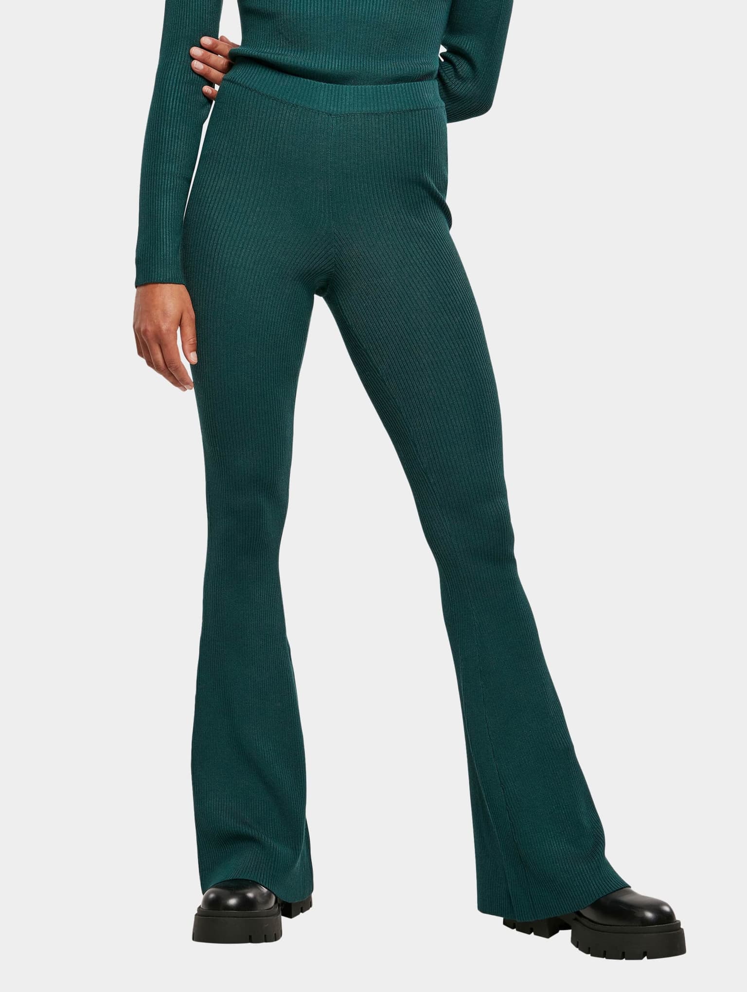 Urban Classics Ladies Rib Knit Bootcut Leggings