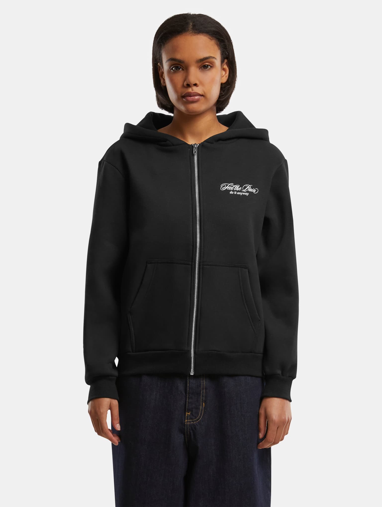 Miss Tee Feel The Pain Ladies Fluffy Zip Hoody – Bild 3