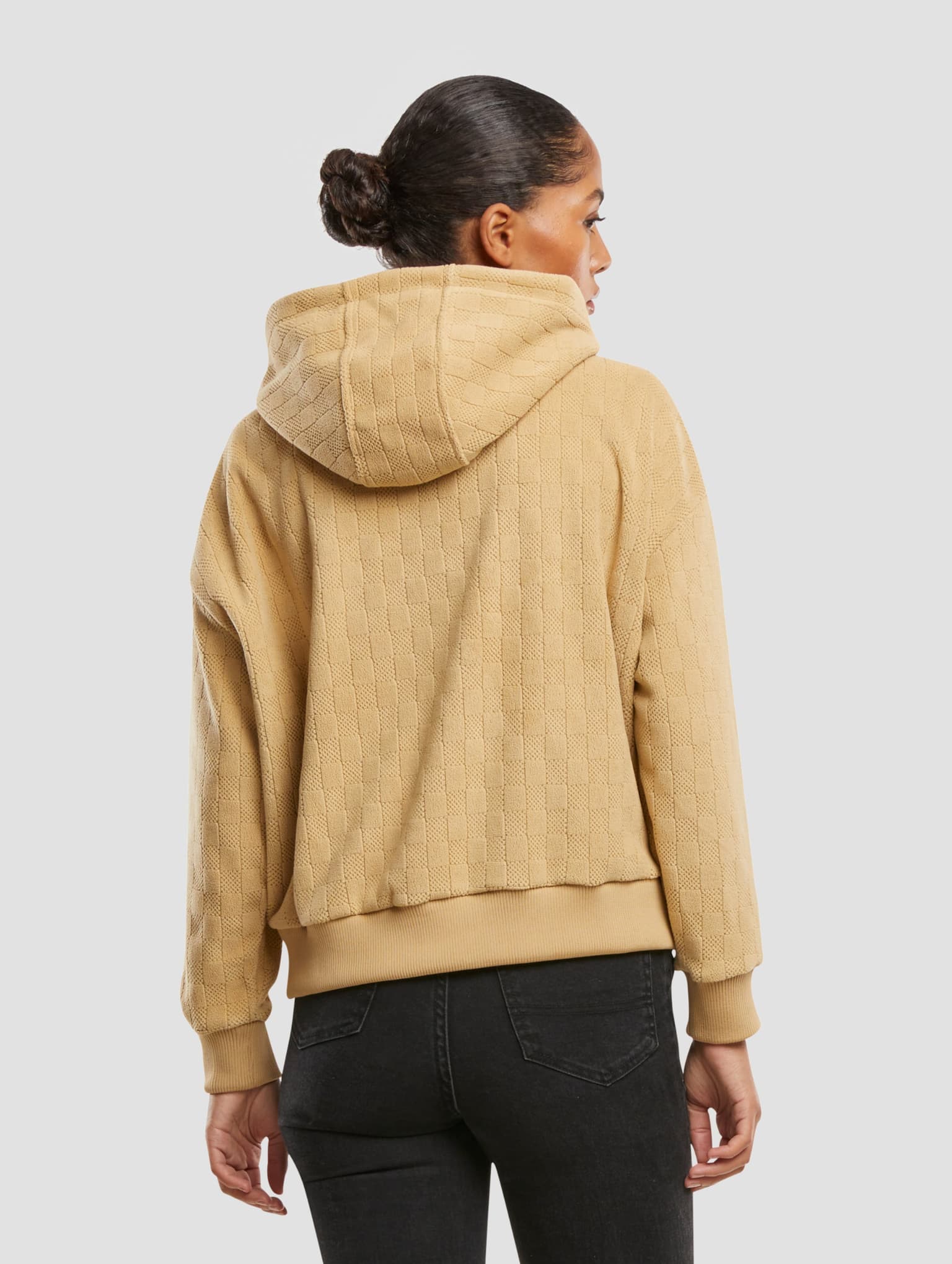 Urban Classics Ladies Jacquard Velvet Oversized Zip Hoodie – Bild 2