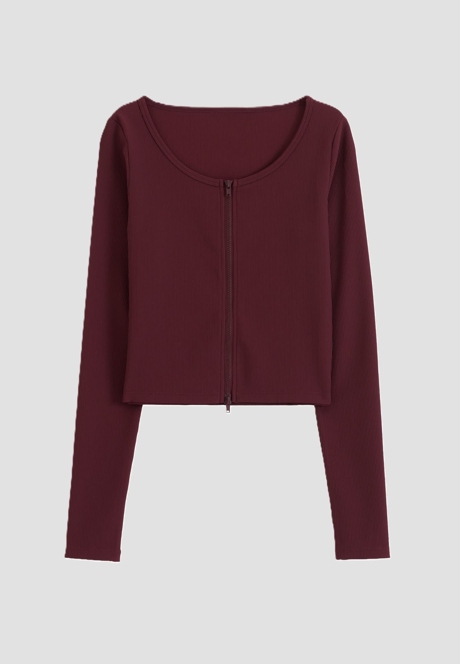 aimn Cherry Ribbed Performance Zipped Cardigan – Bild 4