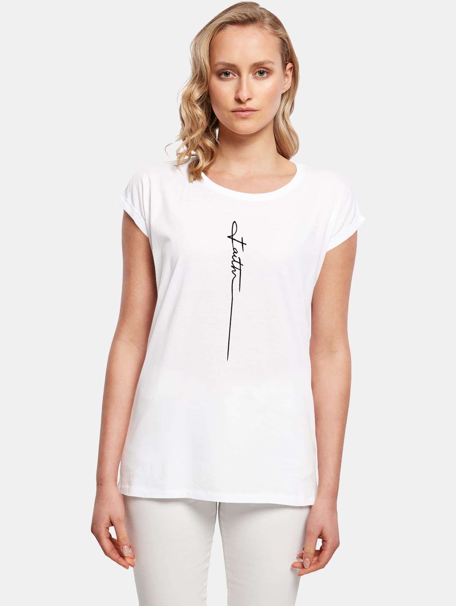 Merchcode Ladies Faith Extended Shoulder Tee