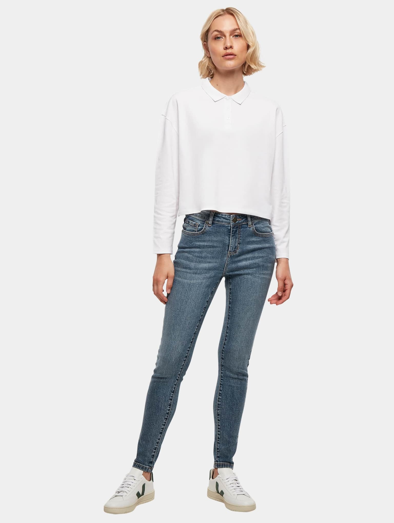 Urban Classics Ladies Short Oversized Polo Longsleeve – Bild 4