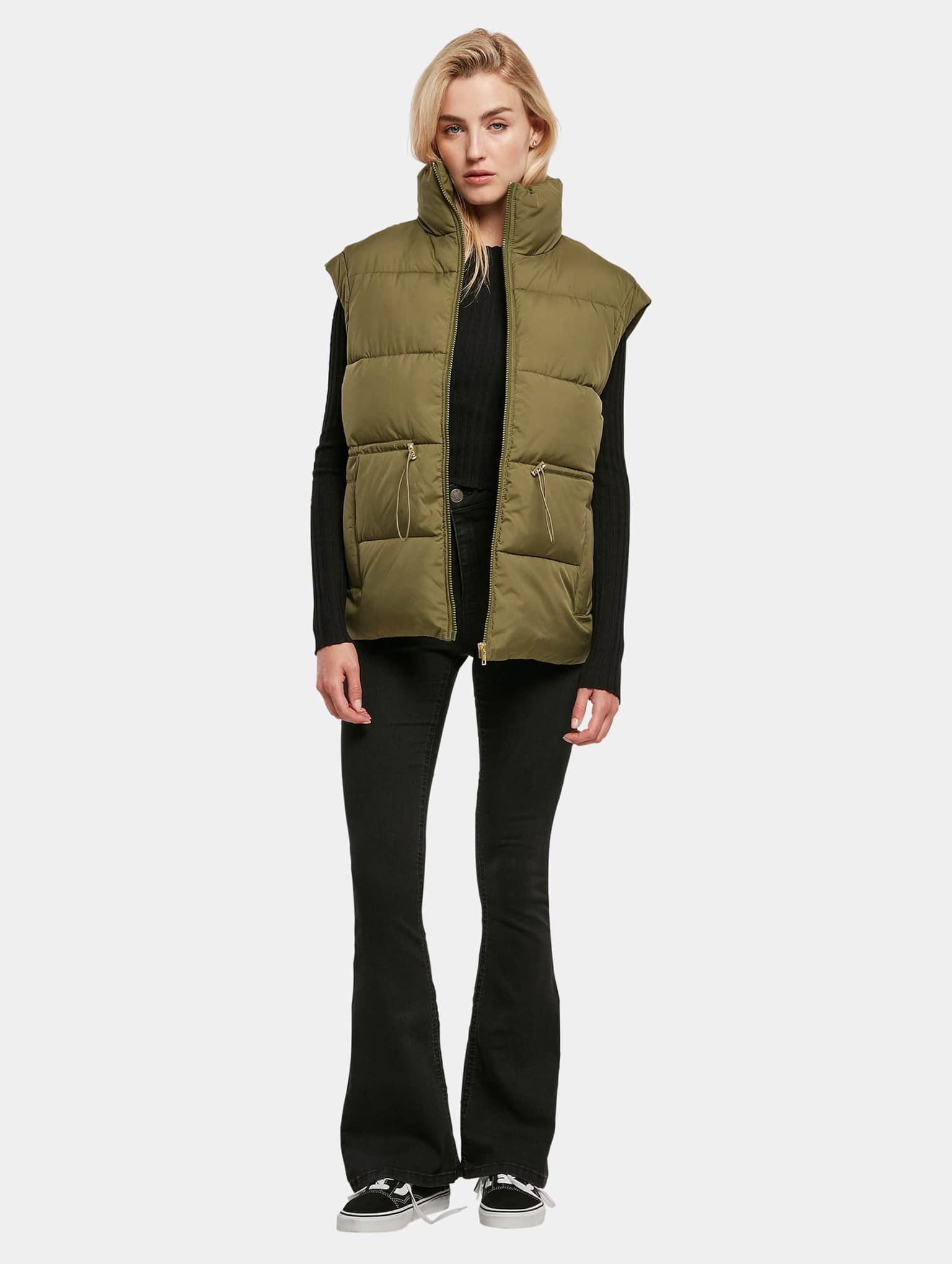 Urban Classics Ladies Waisted Puffer Vest – Bild 4