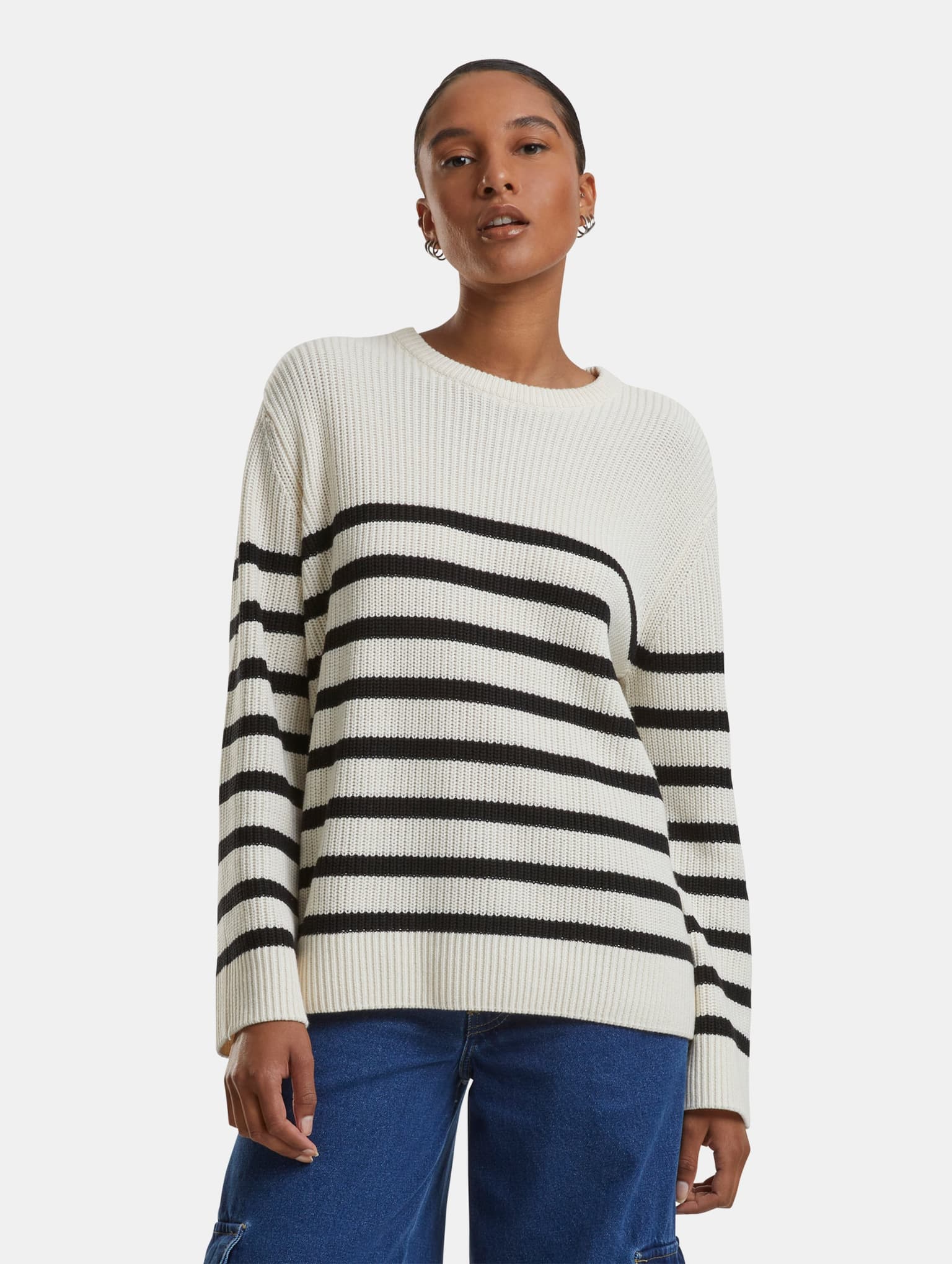 Urban Classics Ladies Rib Striped Sweater