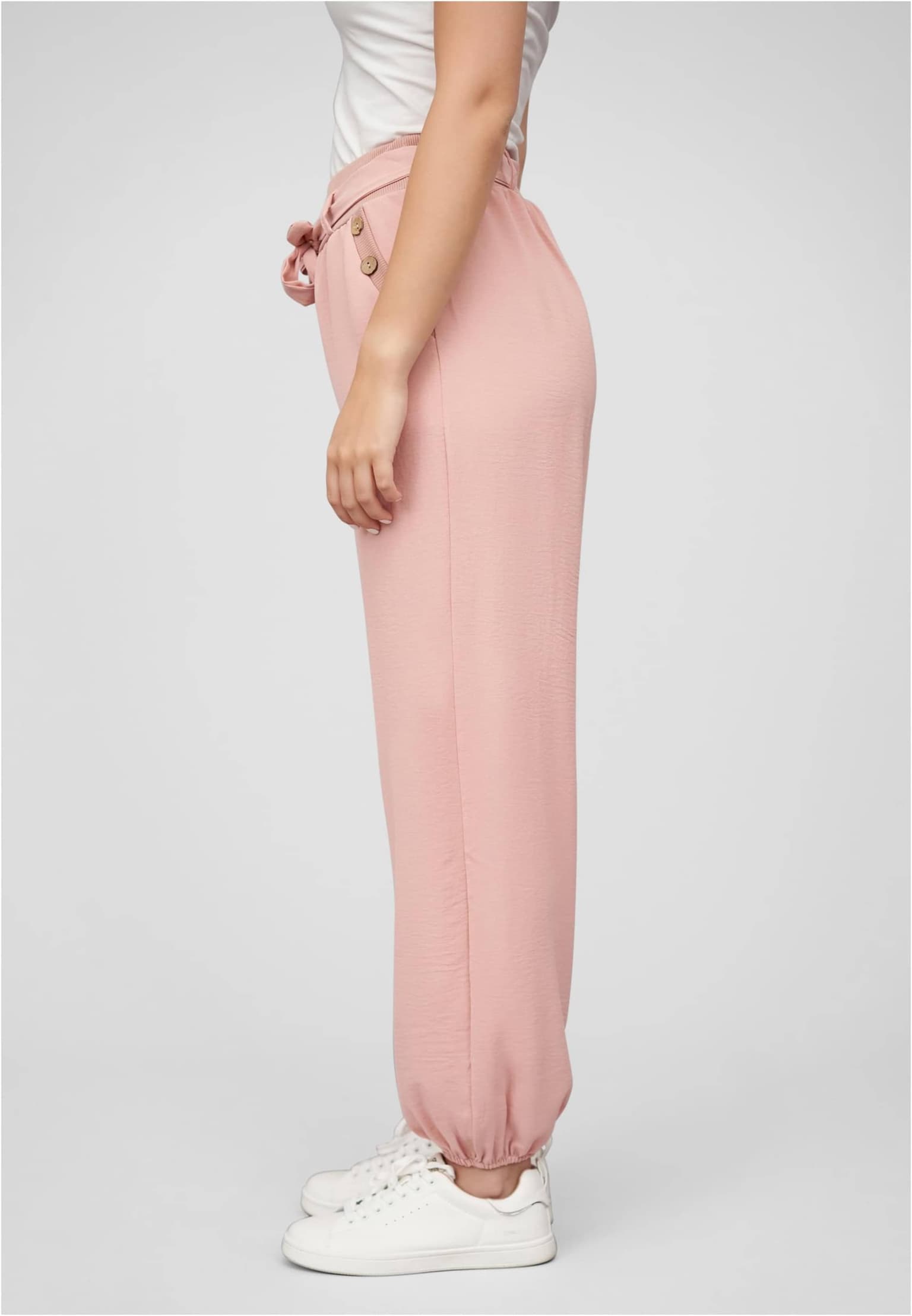 Cloud5ive Damen Sommer Hose Knopfleiste und Bindegürtel 2-Pockets – Bild 3