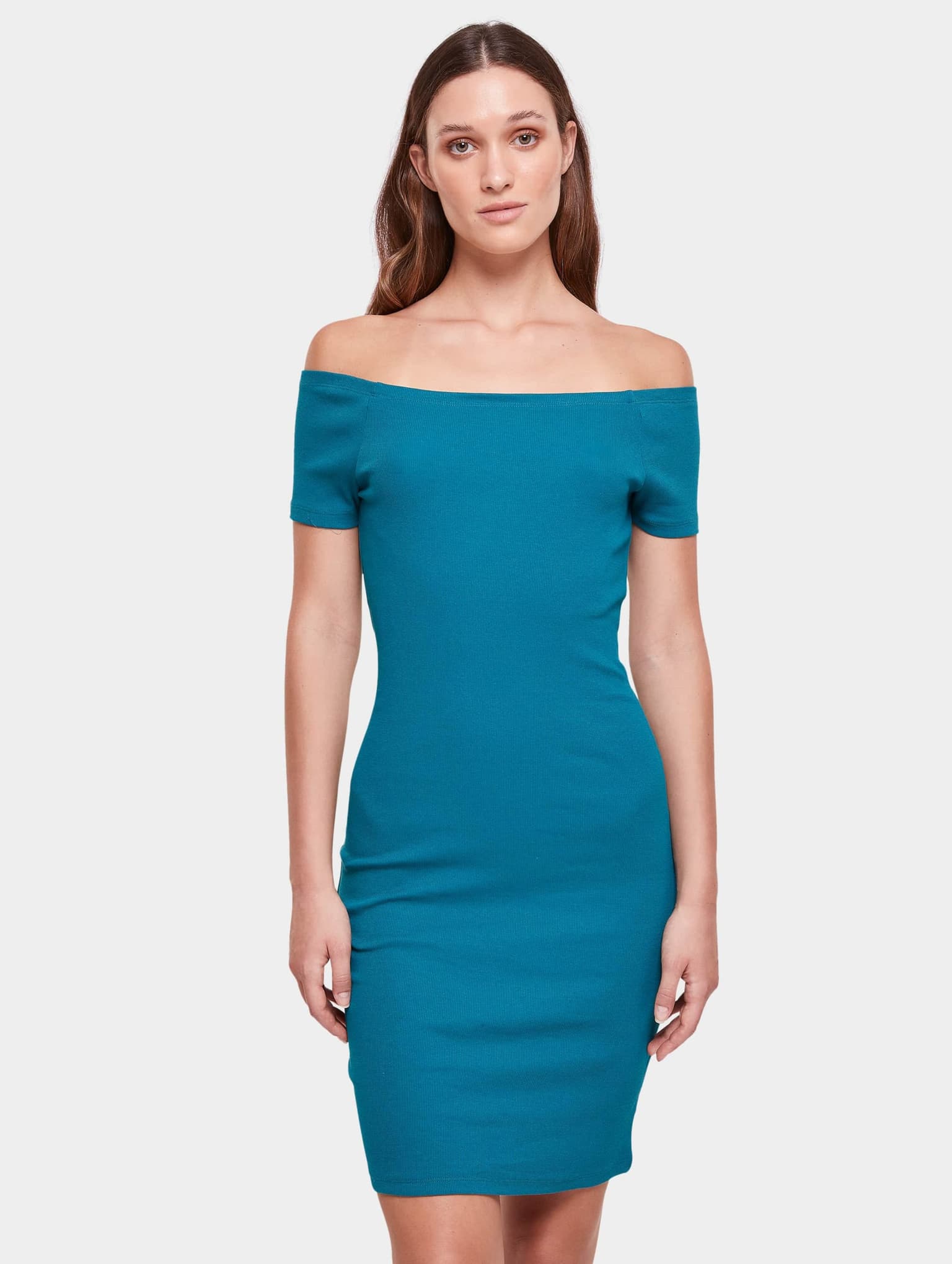 Urban Classics Ladies Off Shoulder Rib Dress