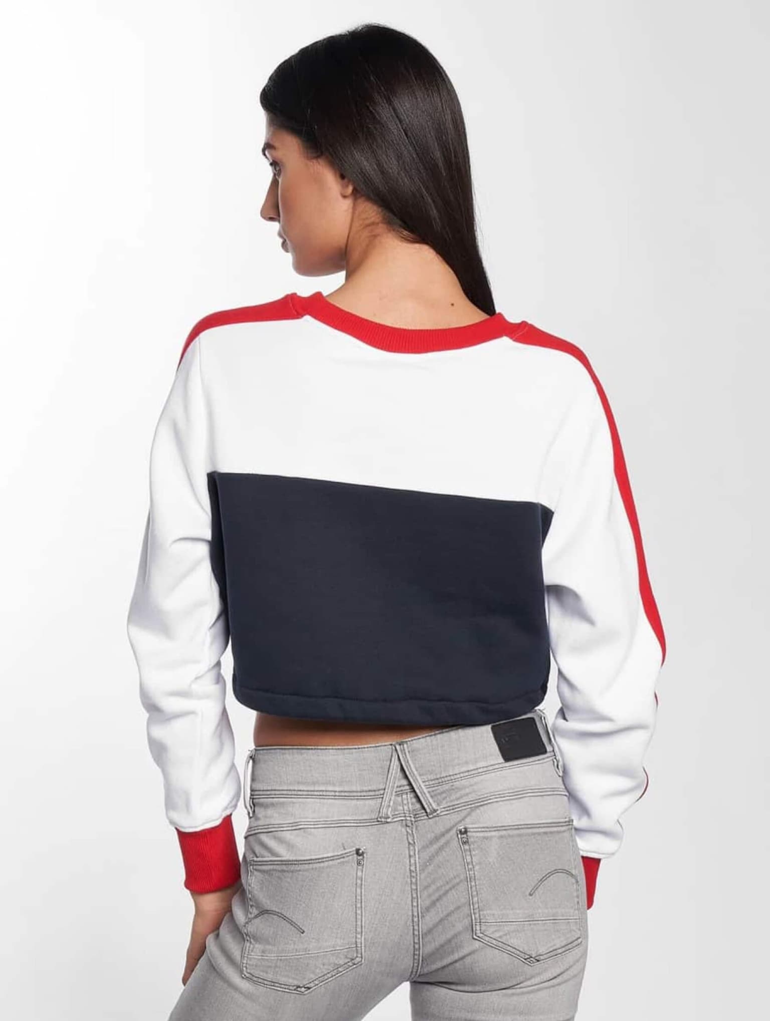 Urban Classics Ladies Cropped 3-Tone Stripe Crew – Bild 2