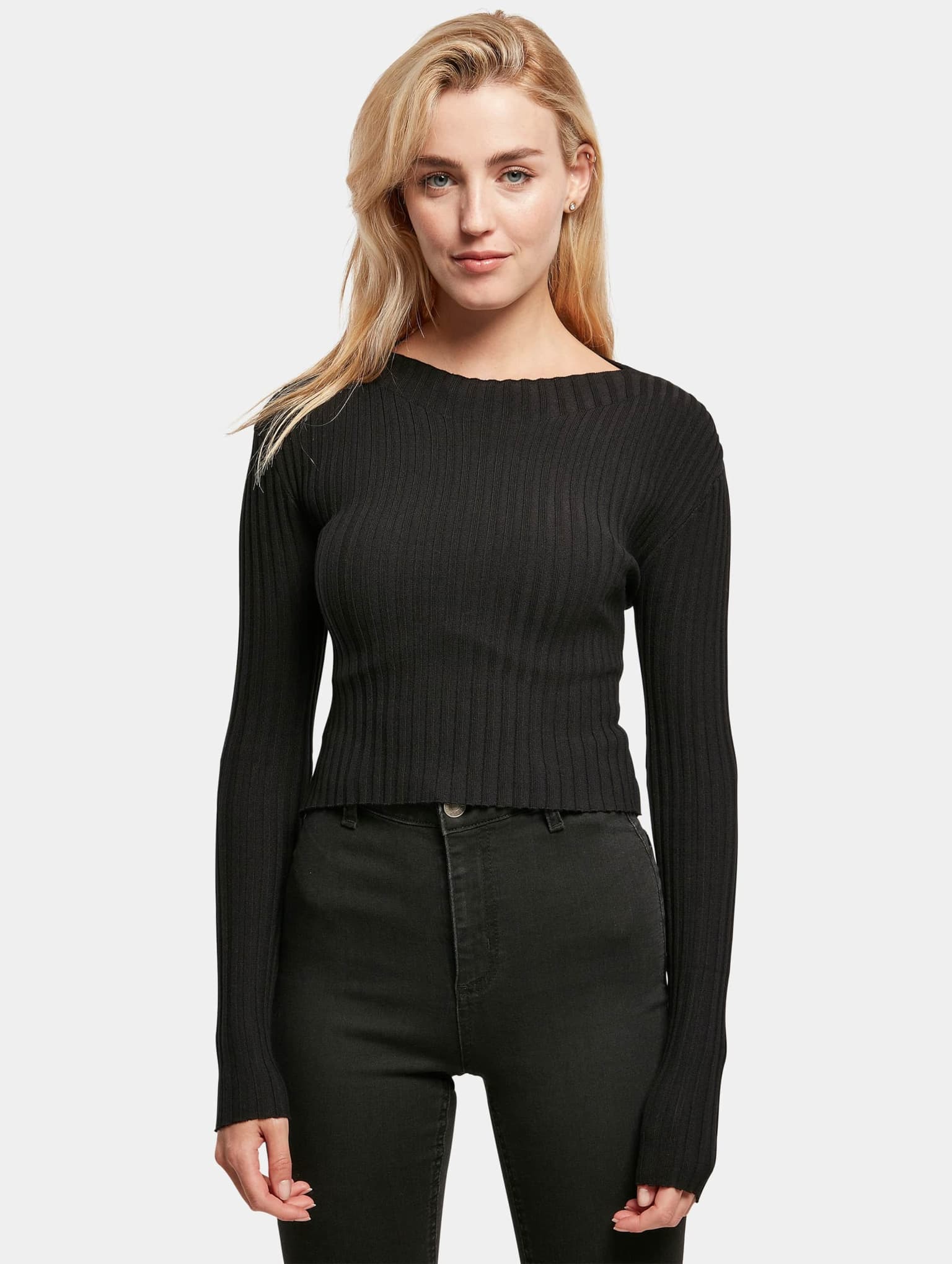 Urban Classics Ladies Short Rib Knit Twisted Back Sweater – Bild 3
