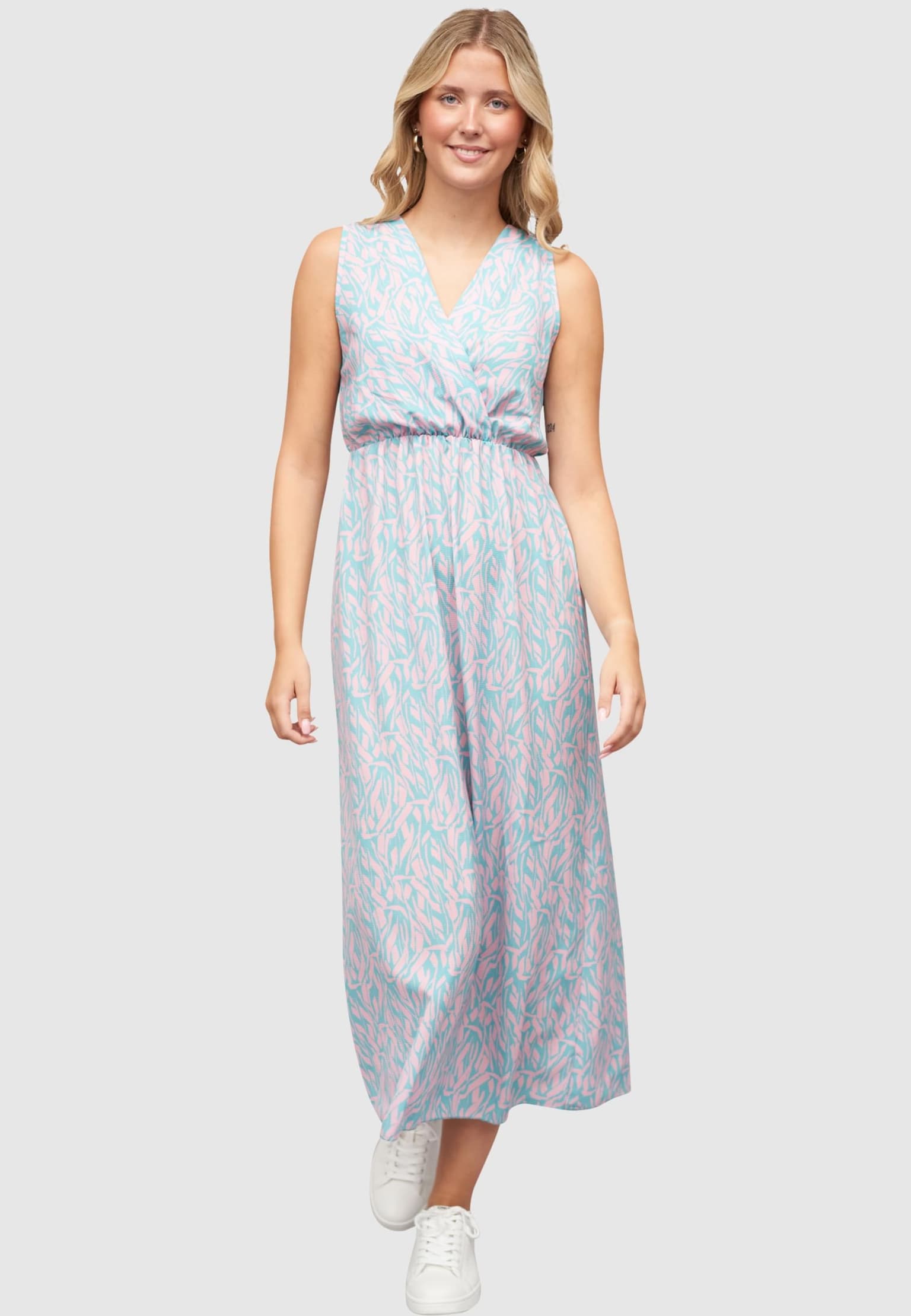 Cloud5ive Maxi Kleid in Wickeloptik mit All Over Print – Bild 3