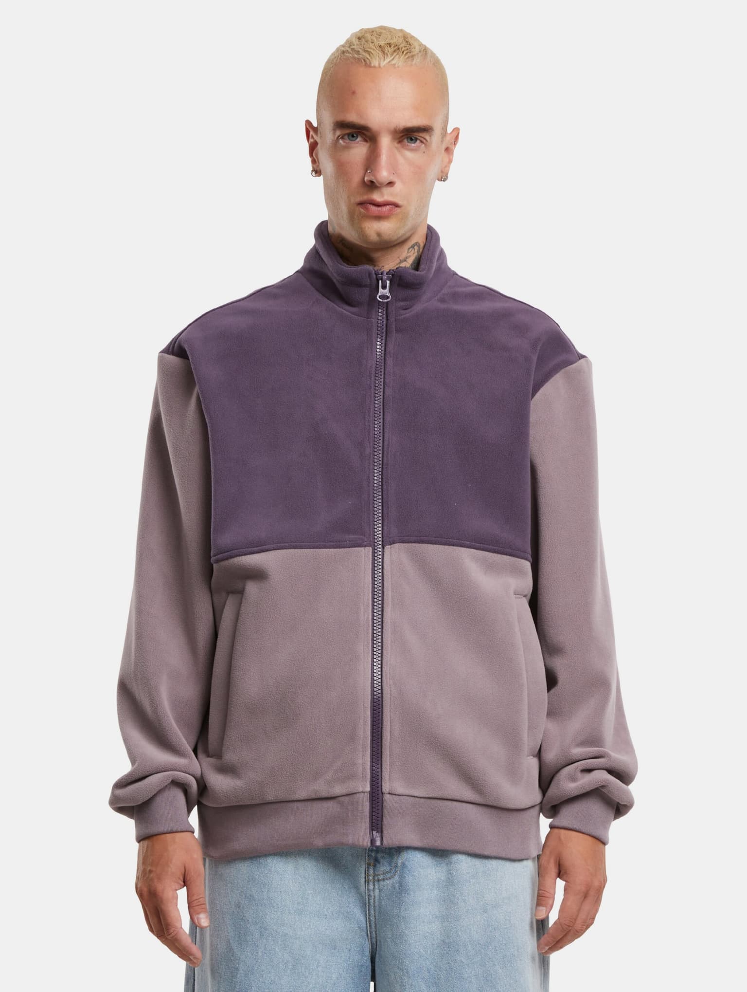 Urban Classics Colour Block Polar Fleece Übergangsjacke – Bild 3