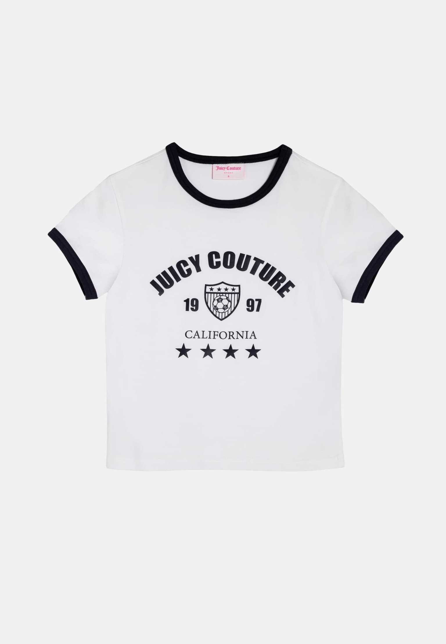 Juicy Couture THE ARCHED FOOTBALL RINGER T-SHIRT