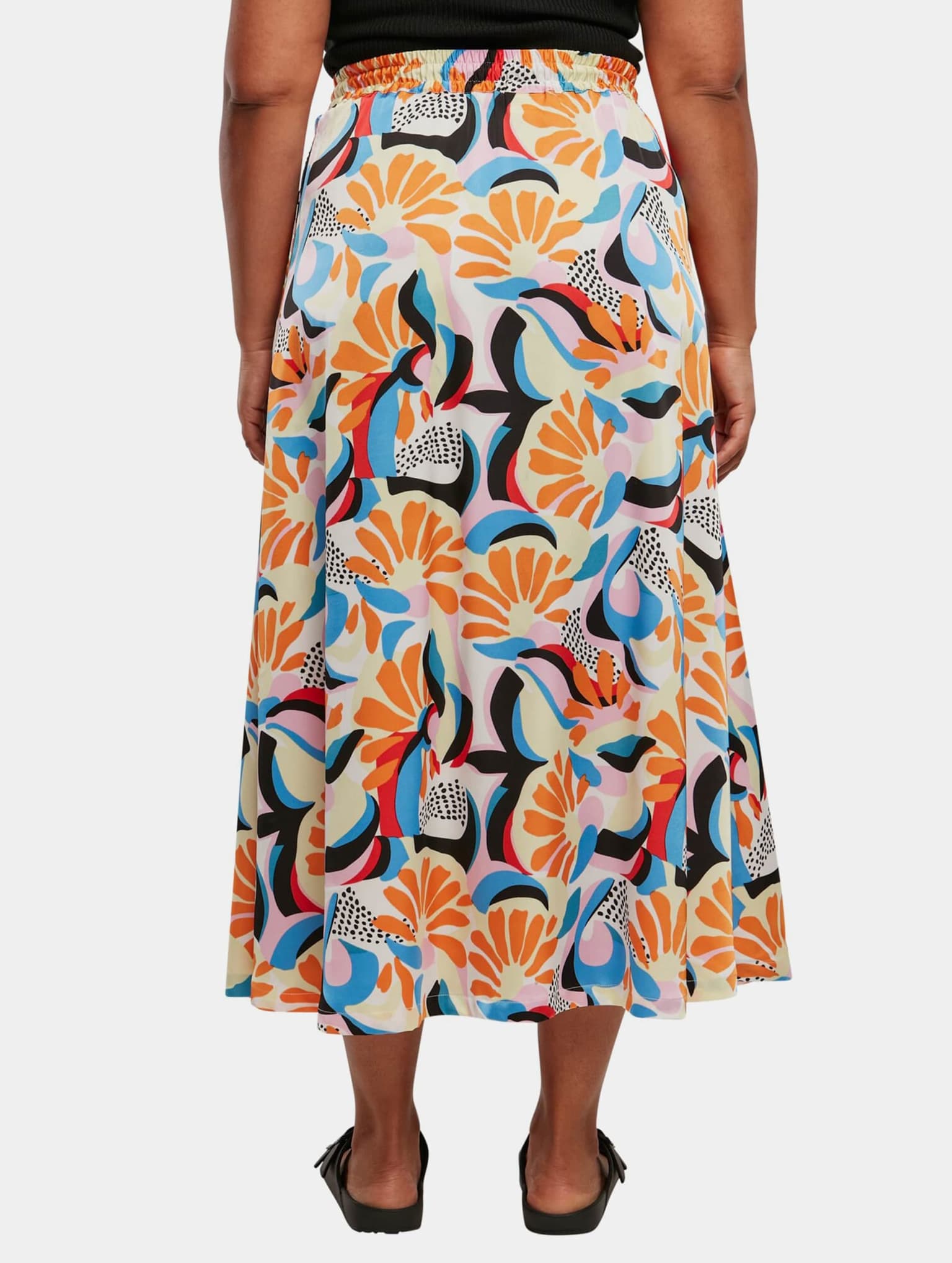Urban Classics Ladies AOP Satin Midi Skirt – Bild 2