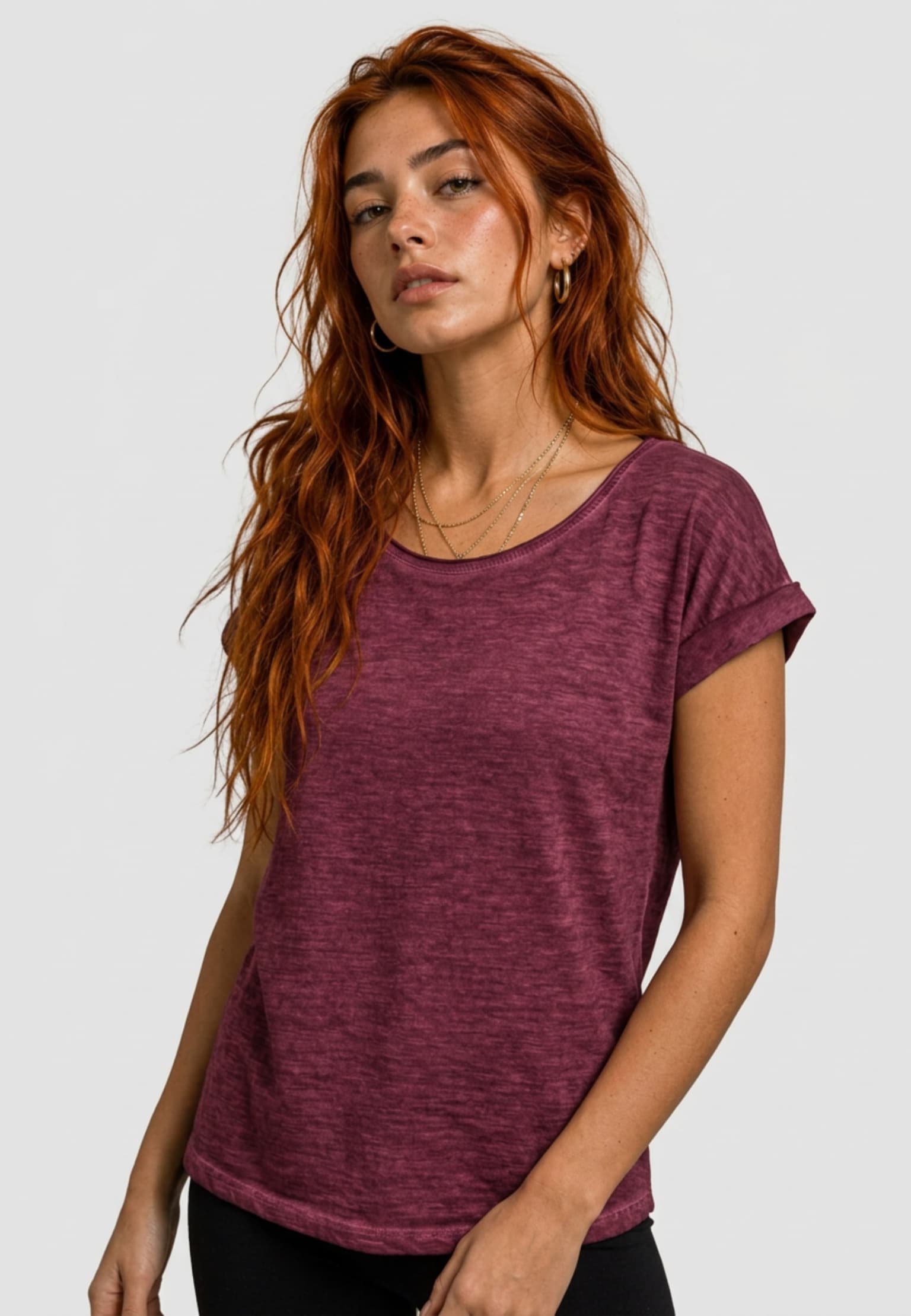 Urban Classics Ladies Long Back Shaped Spray Dye Tee