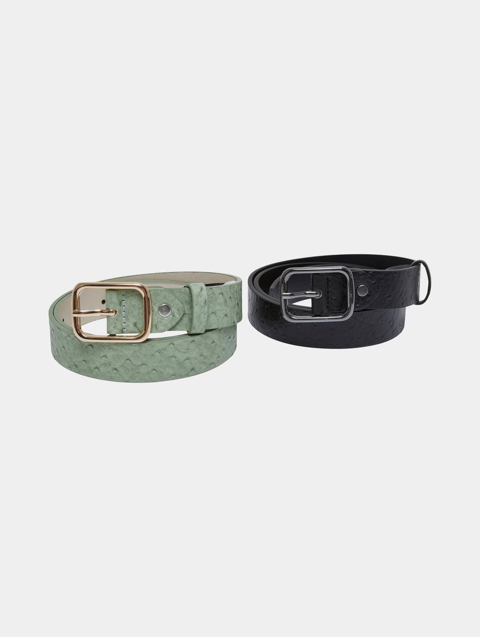 Urban Classics Ostrich Synthetic Leather Belt 2-Pack
