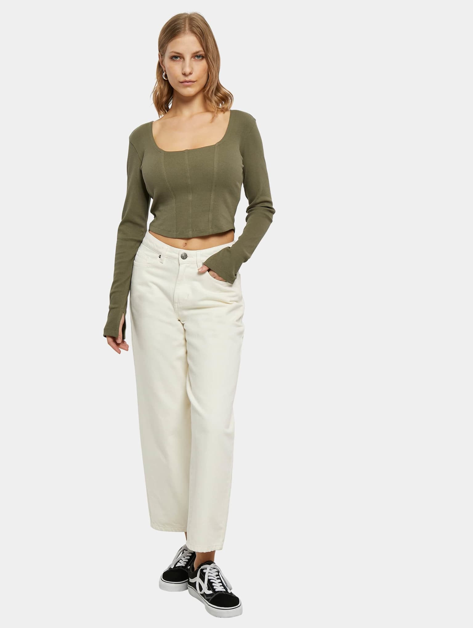 Urban Classics Ladies Short Rib Corsage Longsleeve – Bild 4