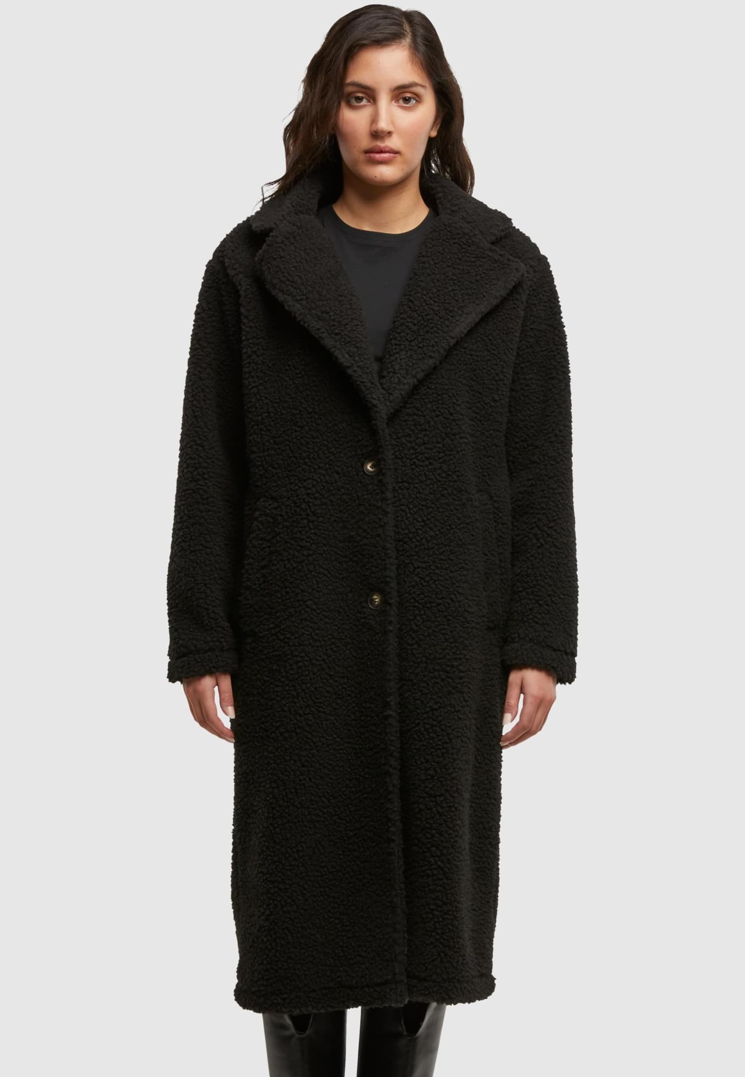 Urban Classics Ladies Teddy Long Coat – Bild 3